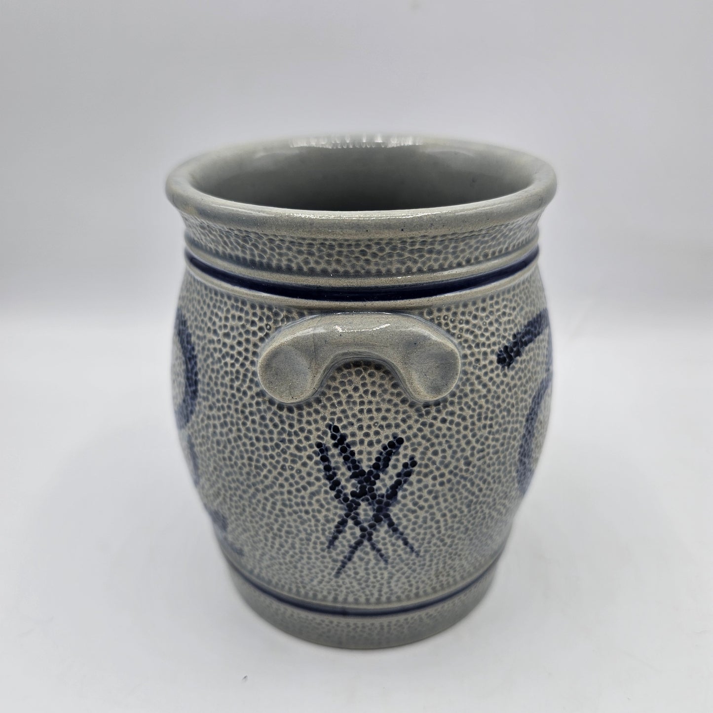 Vintage 5" Gerzit Blue Salt Glazed Stoneware Crock by Gerz of West Germany