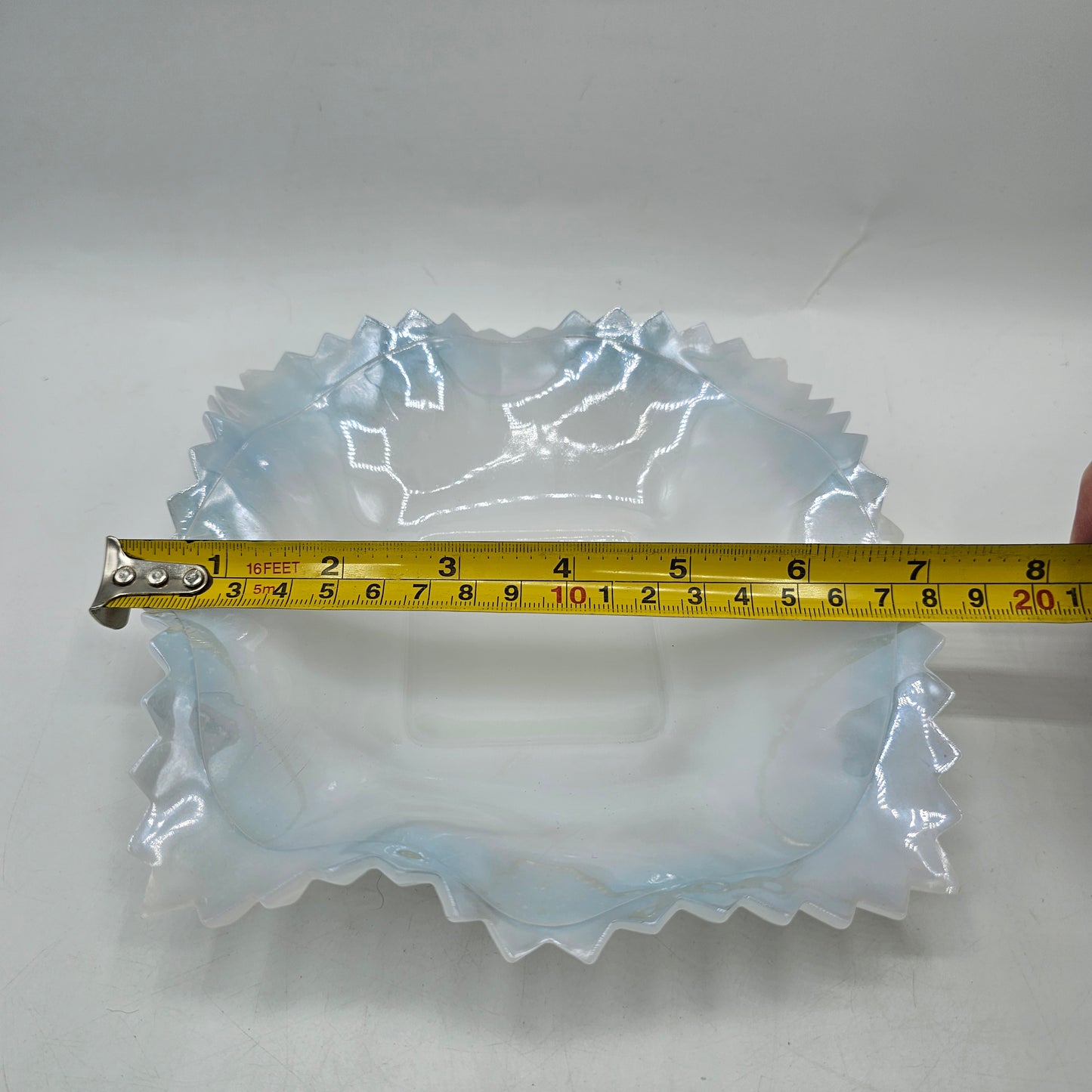 Indiana Glass Iridescent Square Faceted Trinket Dish