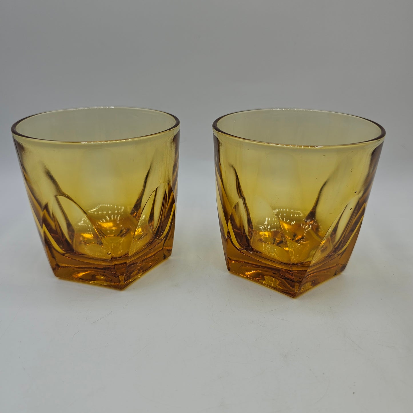 Vintage Amber Glass Pitcher and 2 Glass Tumblers