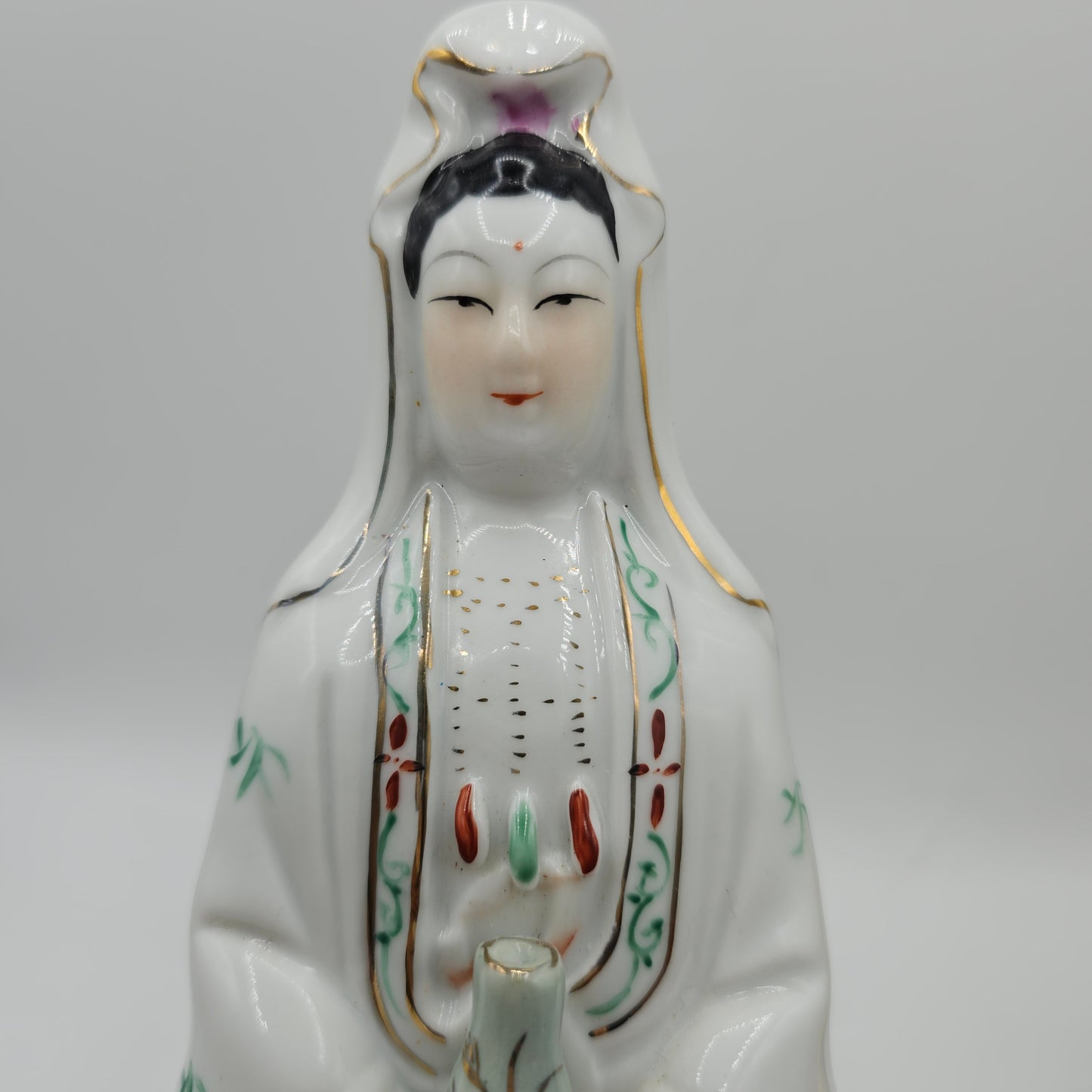 Guan Yin, Chinese Goddess of Mercy, Hand Painted Porcelain Figurine