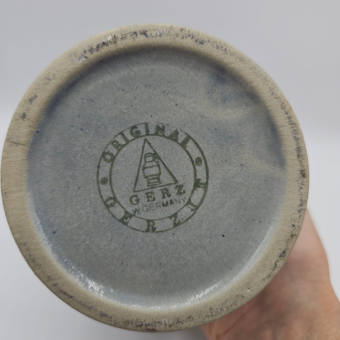 Vintage 5" Gerzit Blue Salt Glazed Stoneware Crock by Gerz of West Germany
