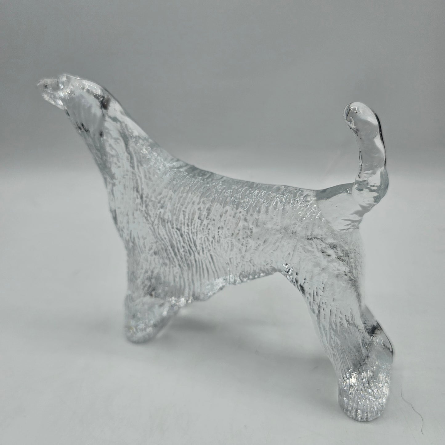 Vintage Kosta Boda Glass Crystal Afghan Hound Dog Paperweight