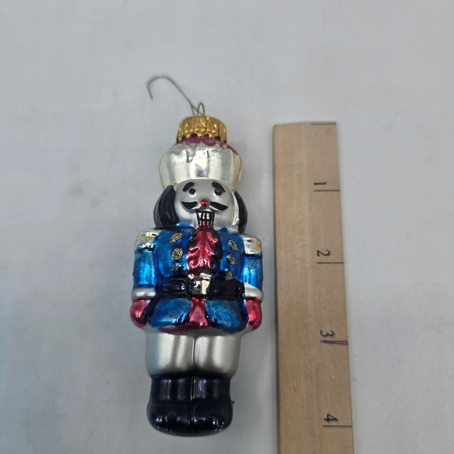 Vintage Blown Glass Nutcracker Soldier Christmas Tree Ornament
