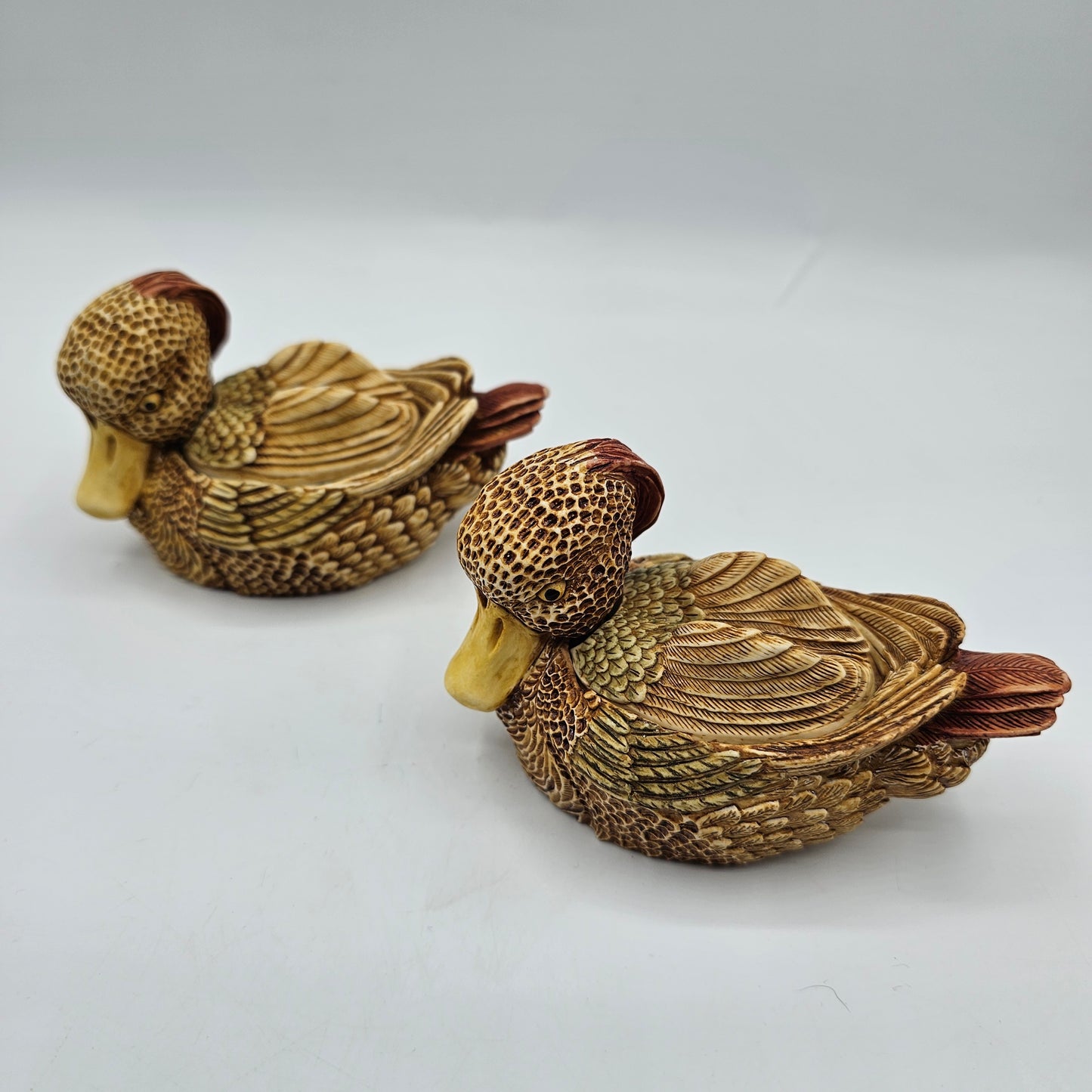 Harmony Kingdom Quiet Waters Tufted Ducks Pair Trinket Boxes with Hidden Egg - Made in England