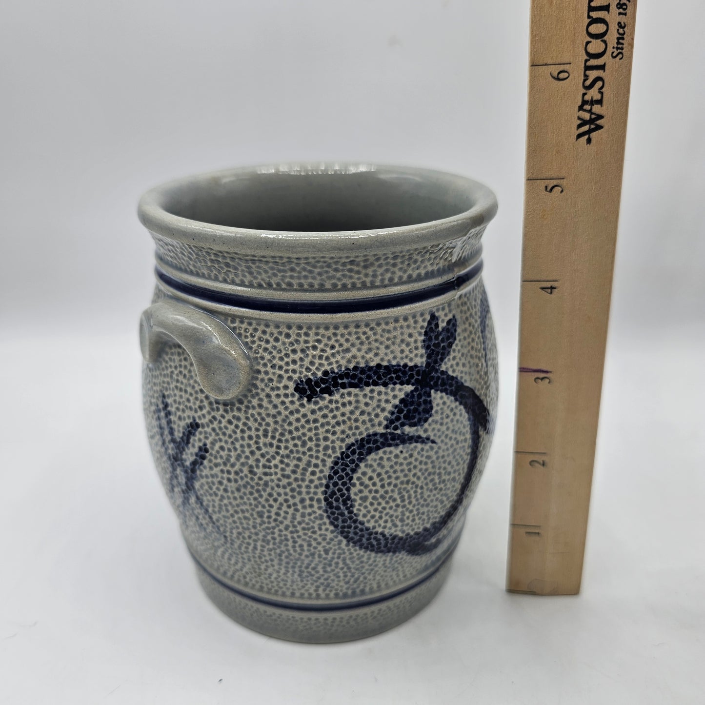 Vintage 5" Gerzit Blue Salt Glazed Stoneware Crock by Gerz of West Germany