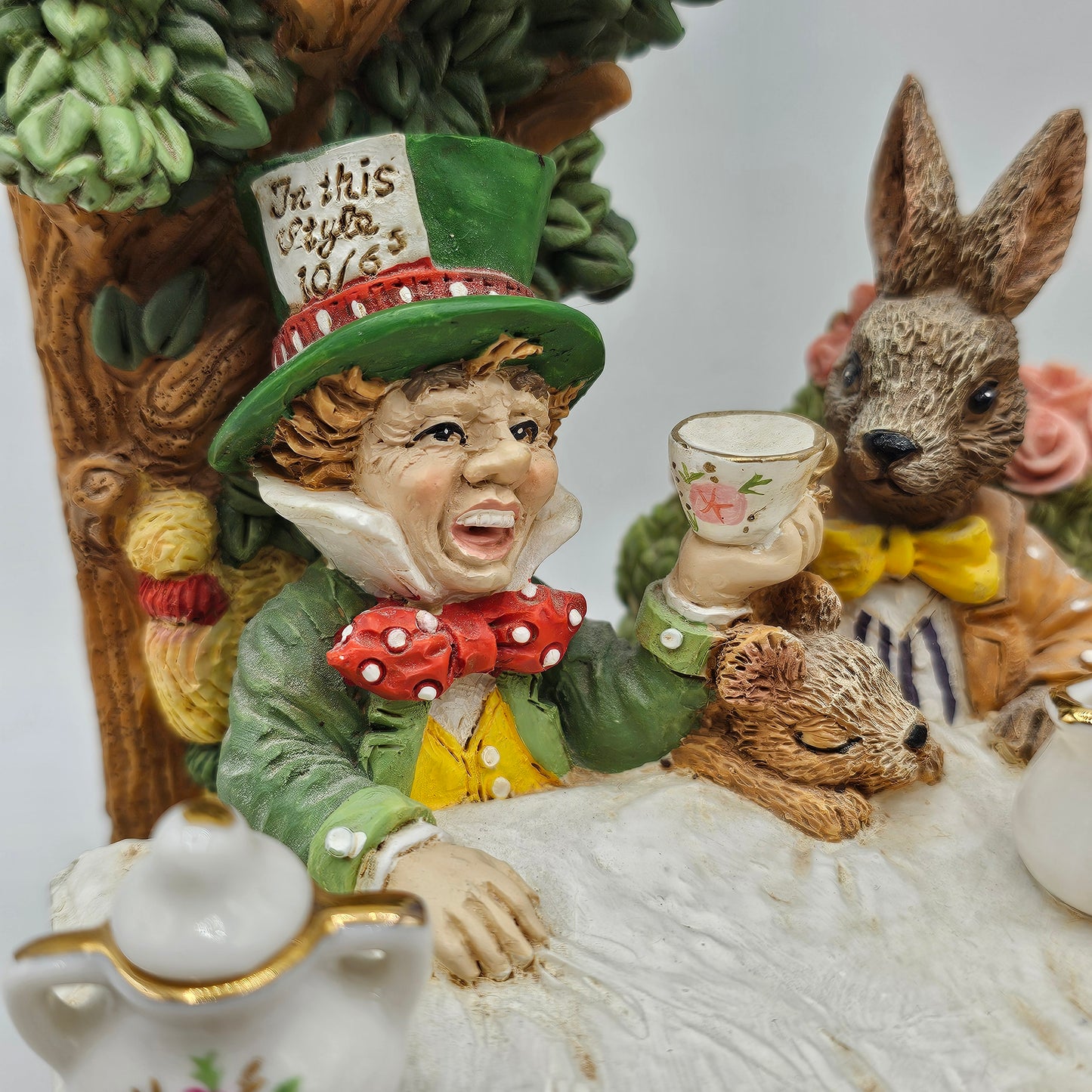 Alice in Wonderland Bookends - The Mad Hatter's Tea Party - Smithsonian Institute, Limited Edition, Signed