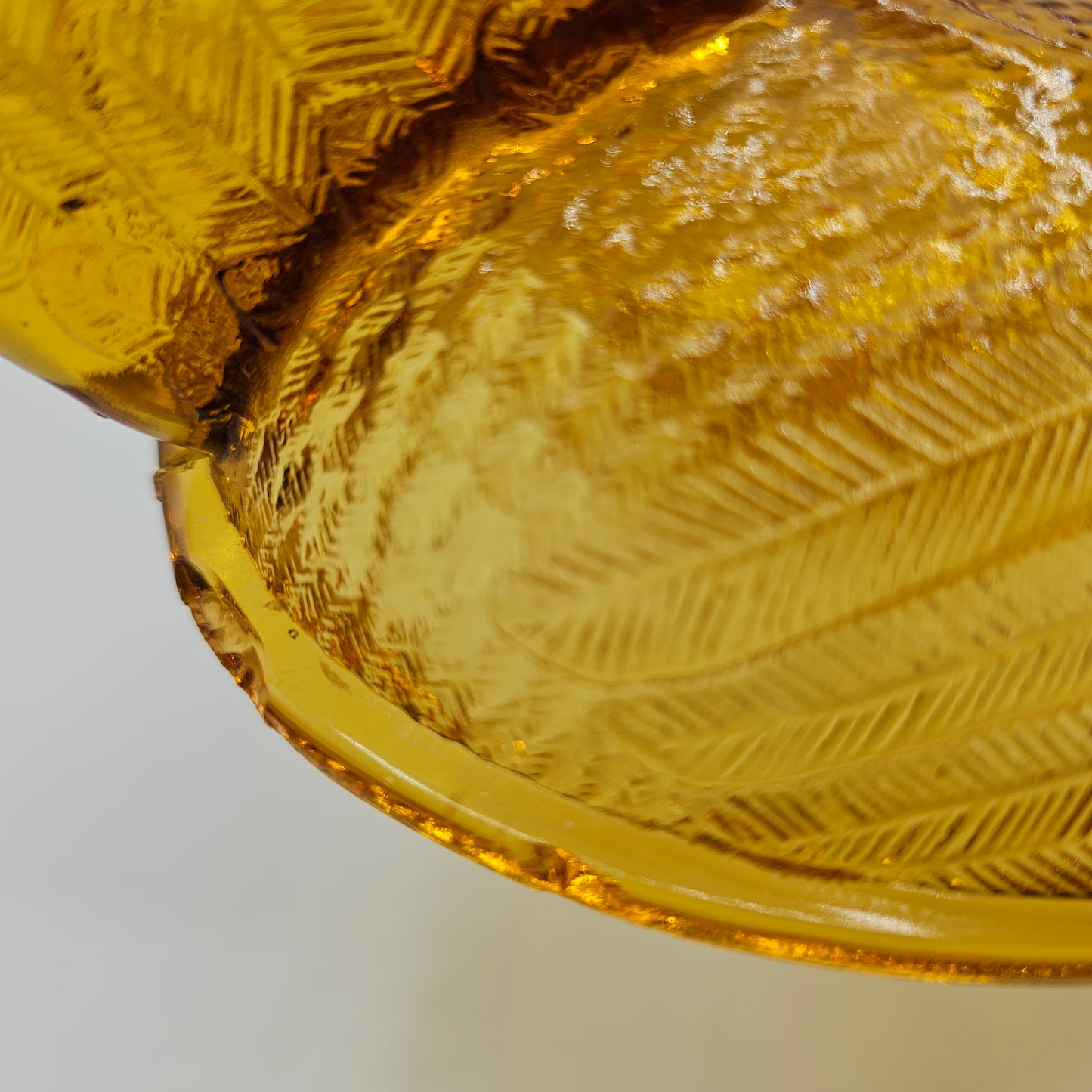 Vintage Amber Glass Chicken on Nest Trinket Box