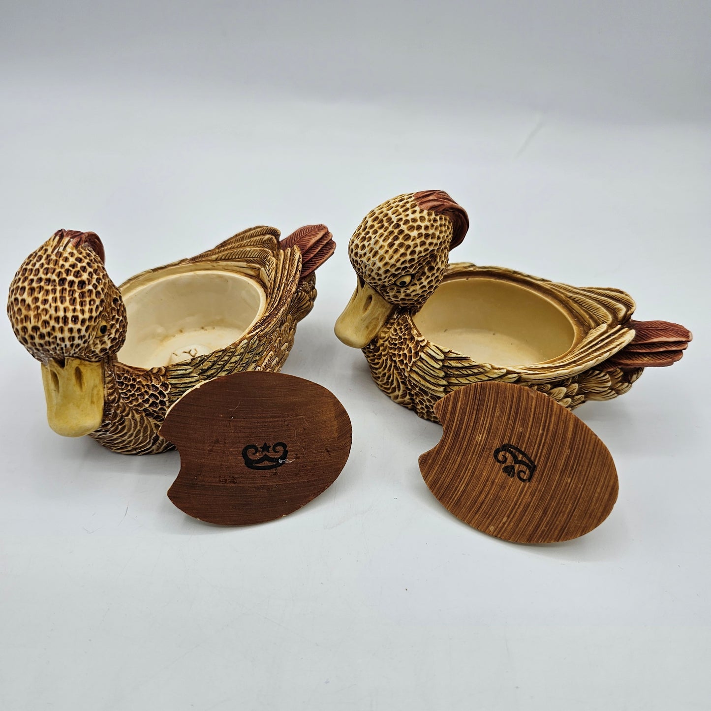 Harmony Kingdom Quiet Waters Tufted Ducks Pair Trinket Boxes with Hidden Egg - Made in England