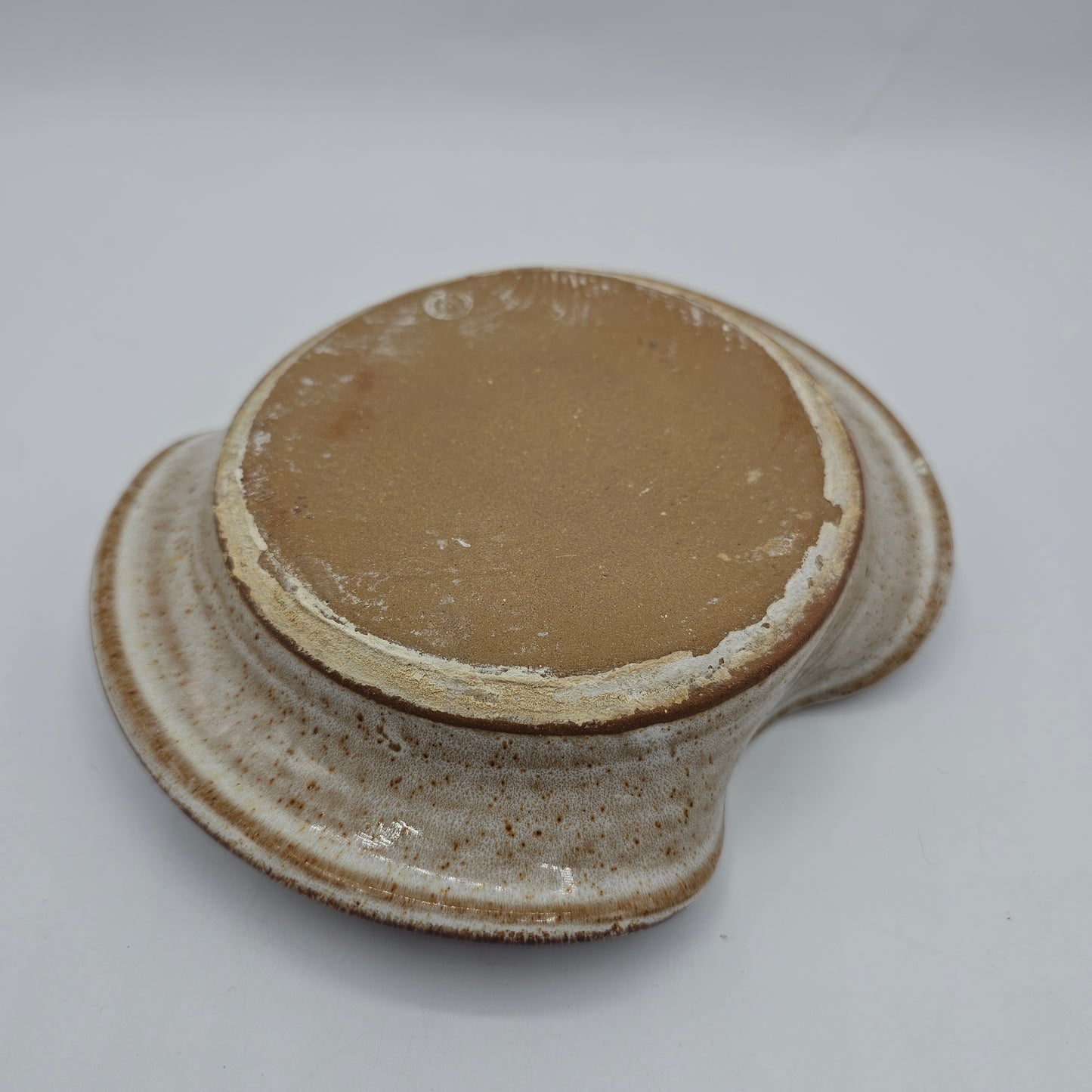 Signed Artisan Pottery Fluted and Ridged Soap Dish or Spoon Rest