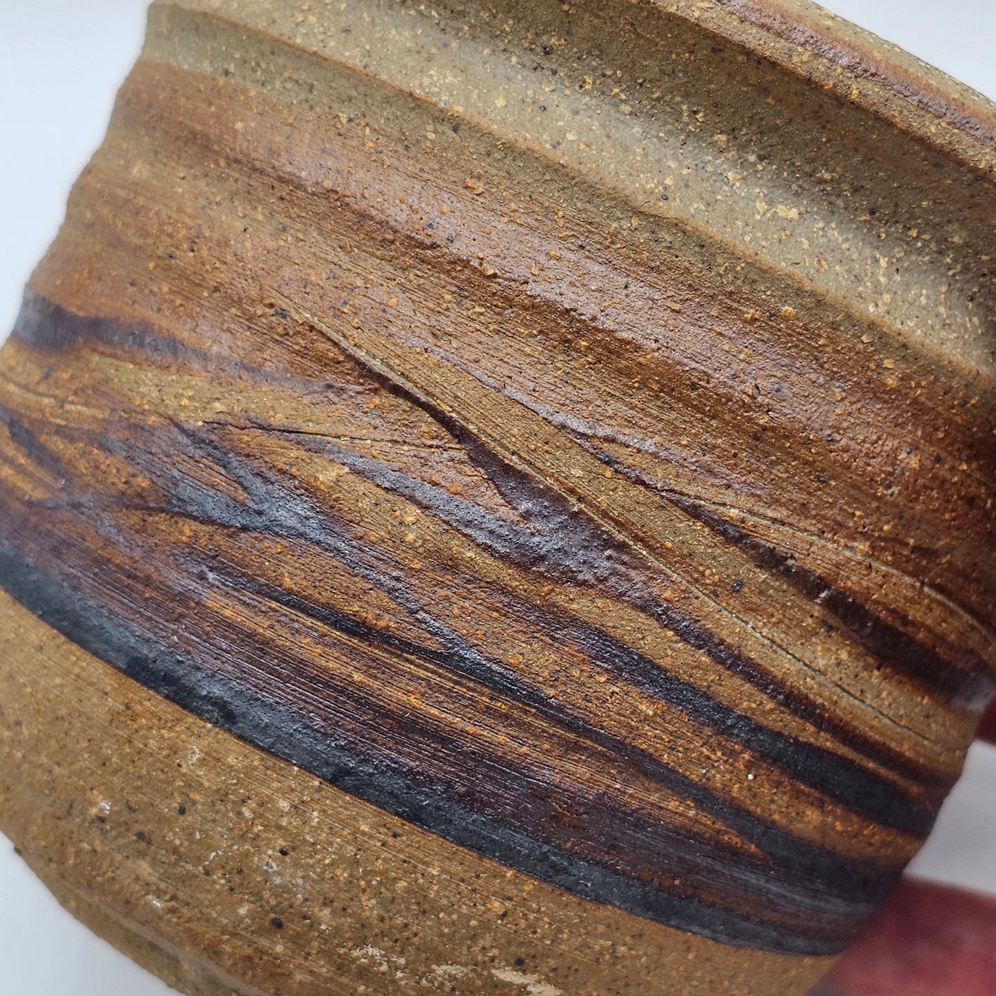 Brown Swirled Pottery Planter