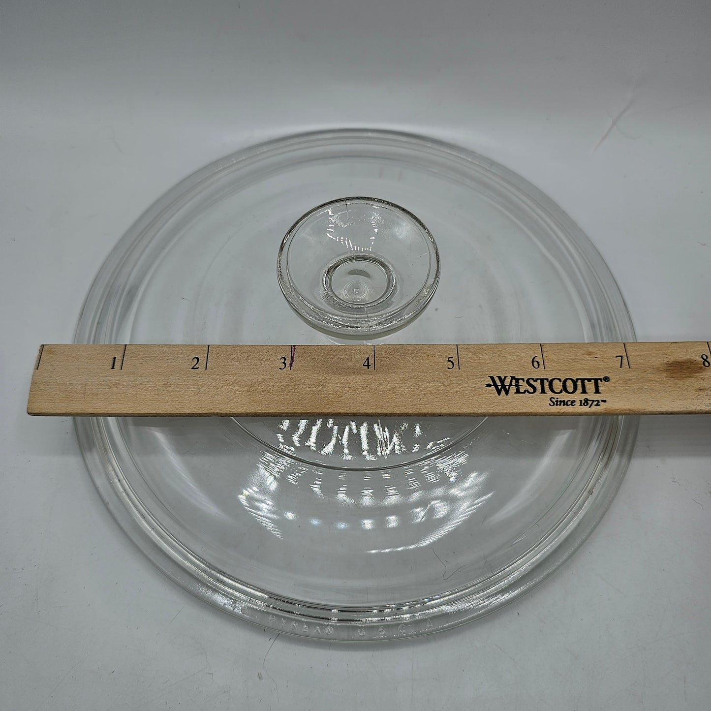 Pyrex Round Clear Glass G5CA Corning Ware Replacement Lid Round Knob 7.75"