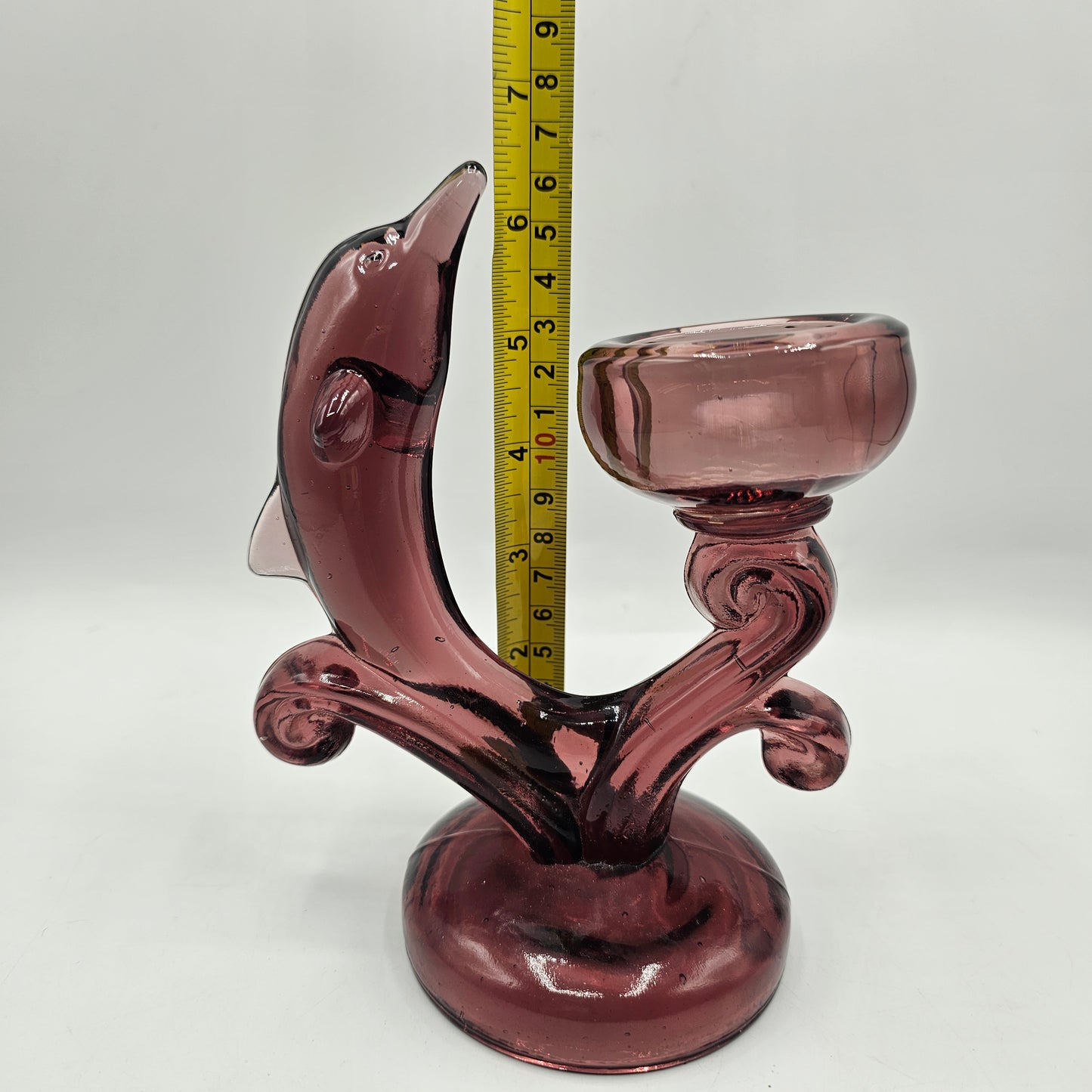 Purple Dolphin Glass Candlestick