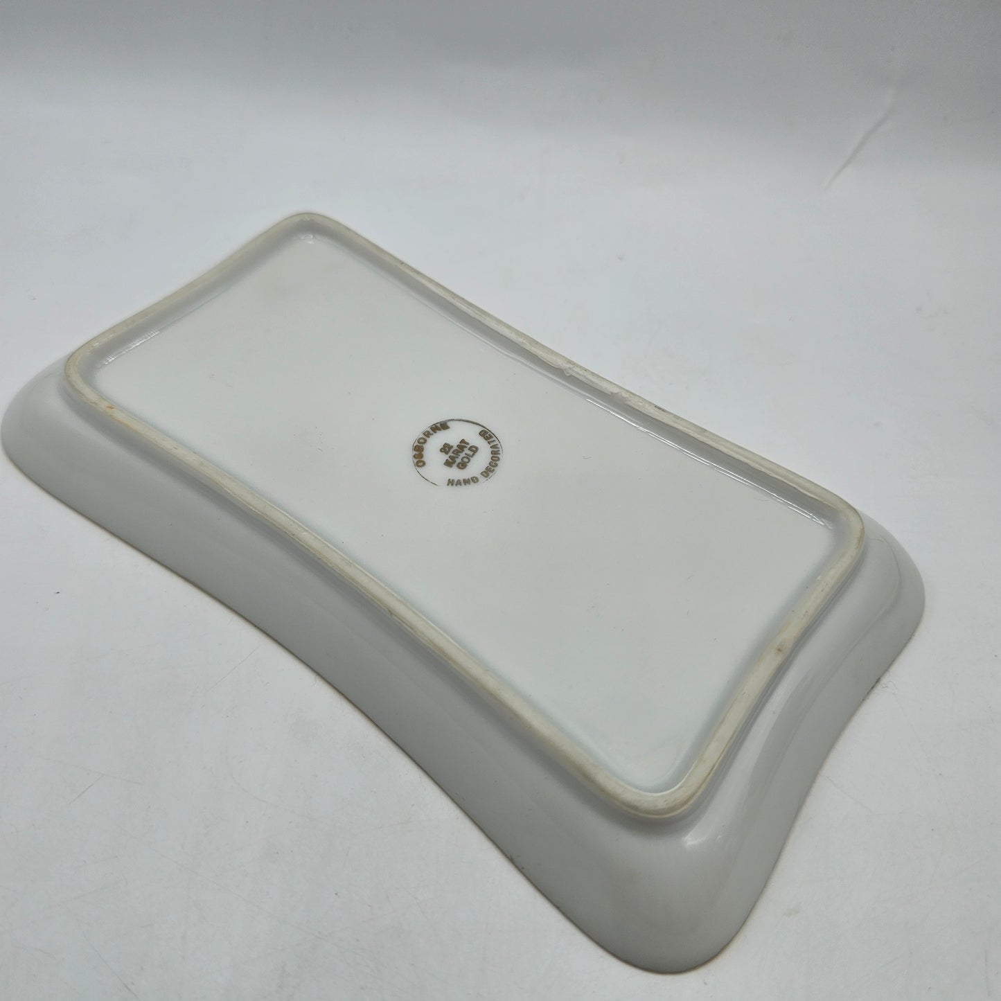 Hand Painted Pearly Iridescent Ceramic Trinket Tray with 22K Gold by Osborne