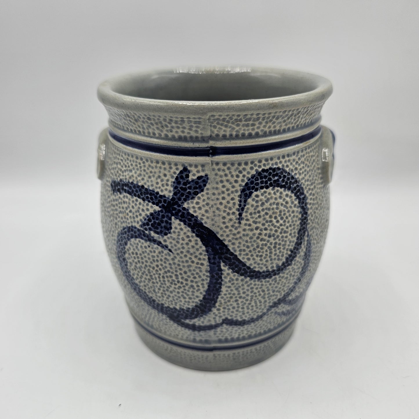Vintage 5" Gerzit Blue Salt Glazed Stoneware Crock by Gerz of West Germany