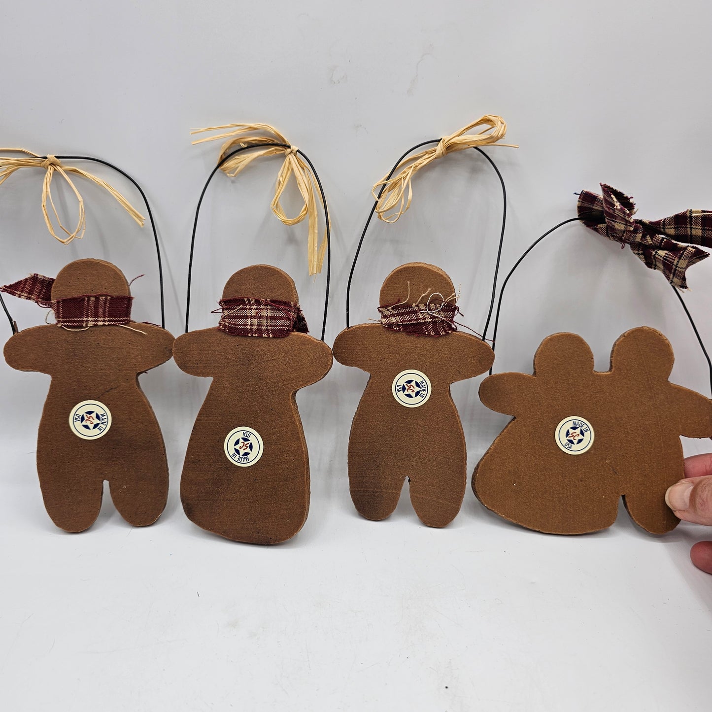 Ginger Bread Man Ornaments Set of 4