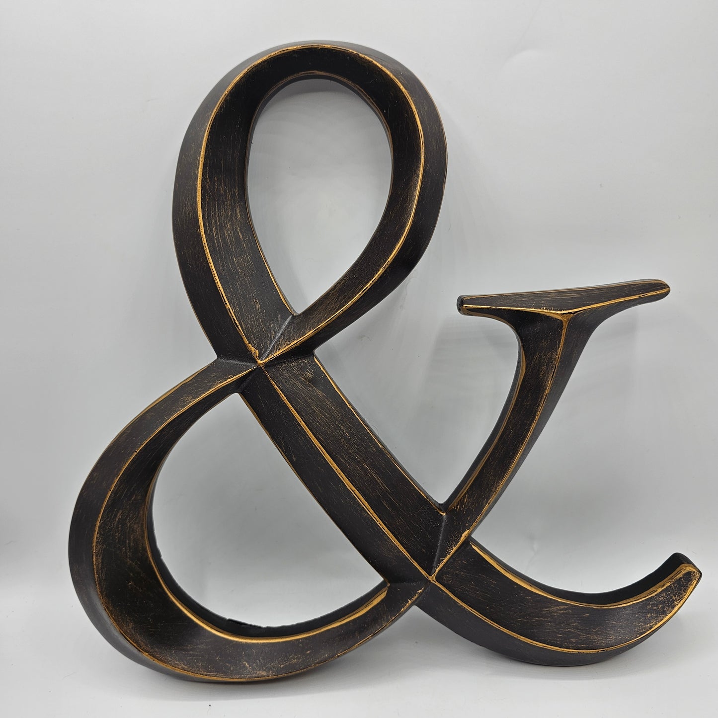 12" Bronze Finish Painted Resin & Ampersand Wall Hanging Decor