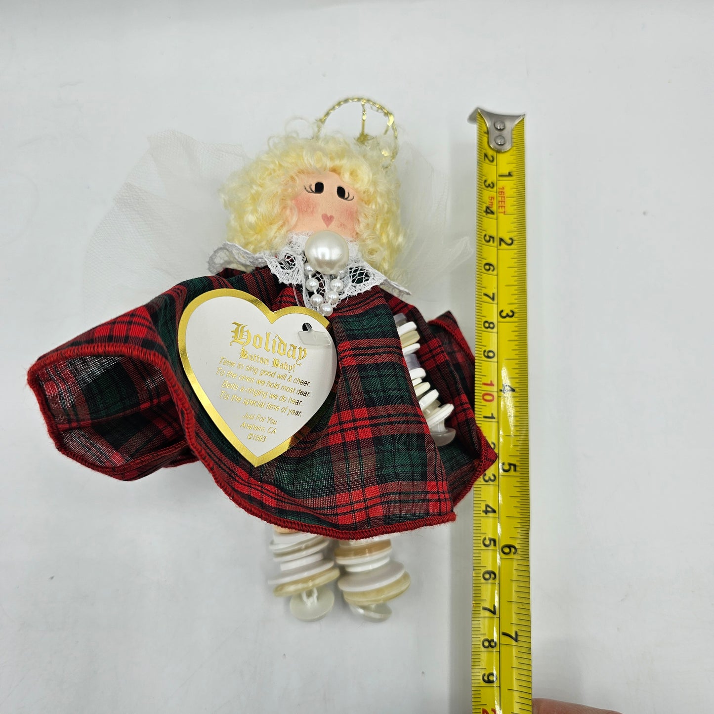 Holiday Button Baby Doll - Artisan Made