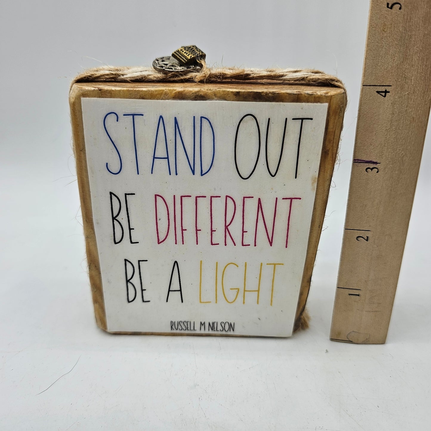 Willow Tree Style Decorative Block with Jesus and Child and Inspirational Quote