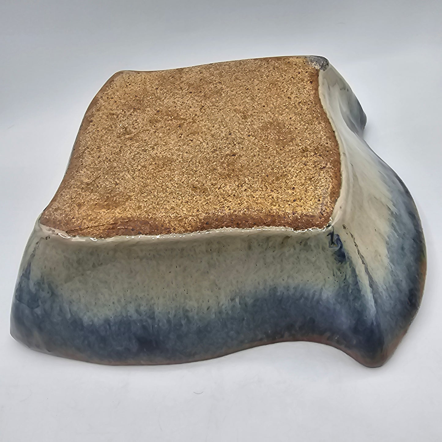 Artisan Pottery Square Fluted Console Bowl