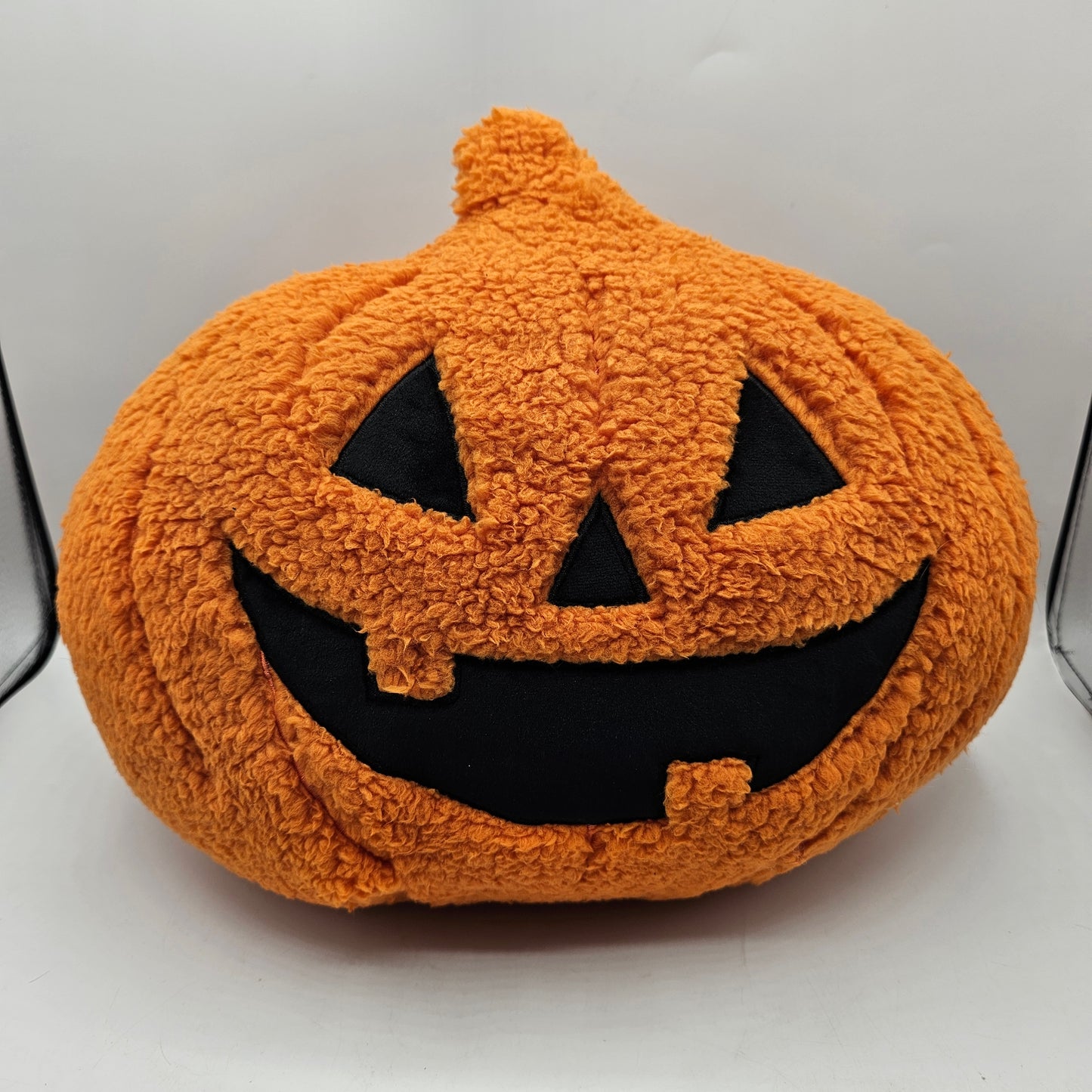 Hyde and Eek Plush Fleece Halloween Jack O Lantern Pumpkin Throw Pillow / Cushion