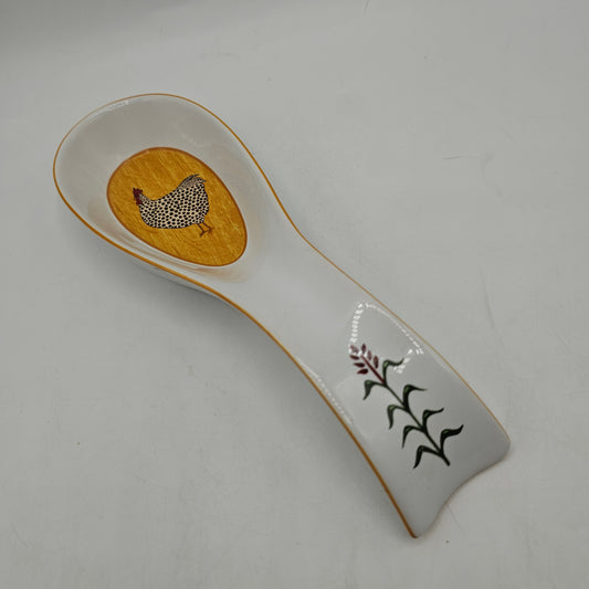 Warren Kimble Chicken Rooster Ceramic Spoon Rest