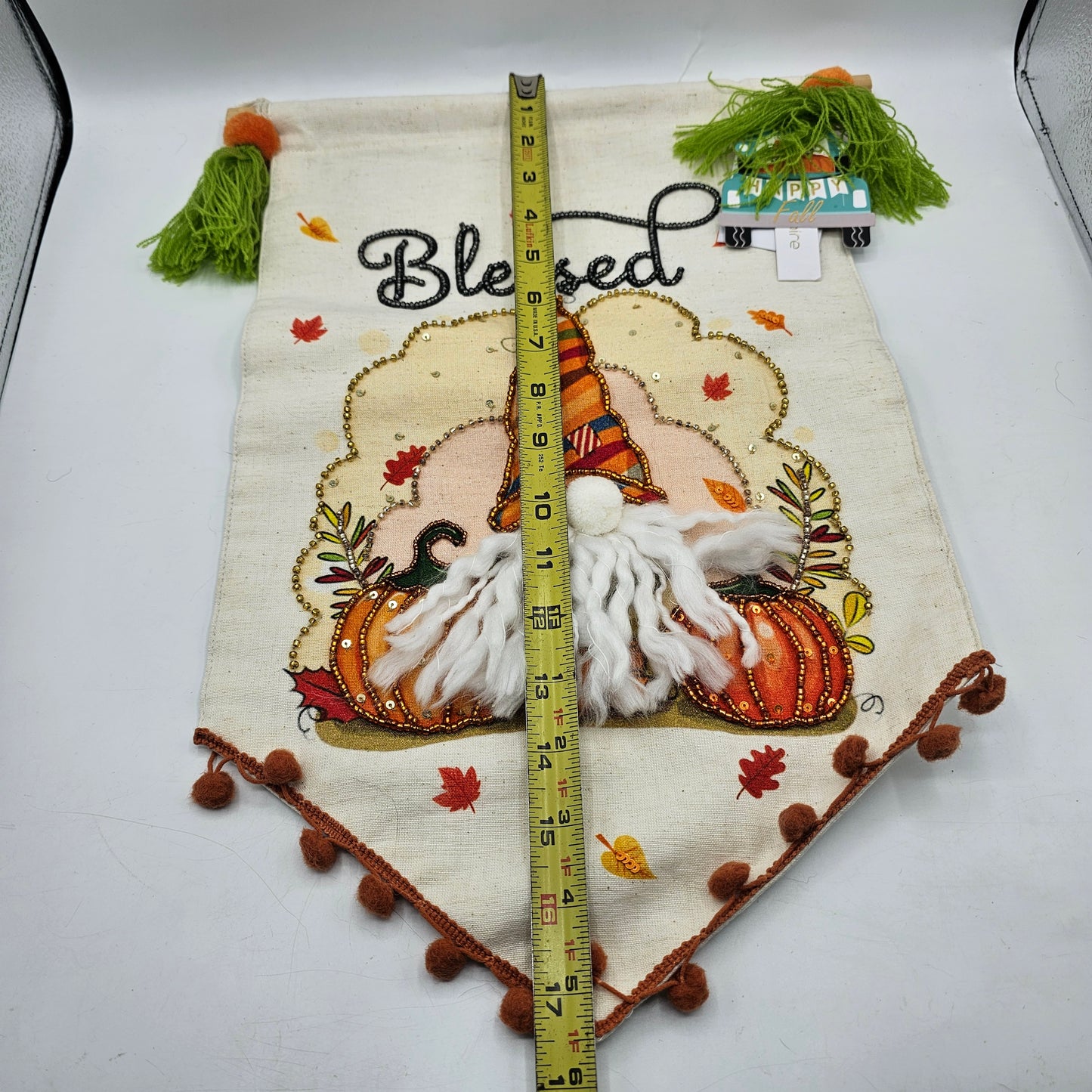 "Blessed" Gnome Happy Fall Hanging Banner