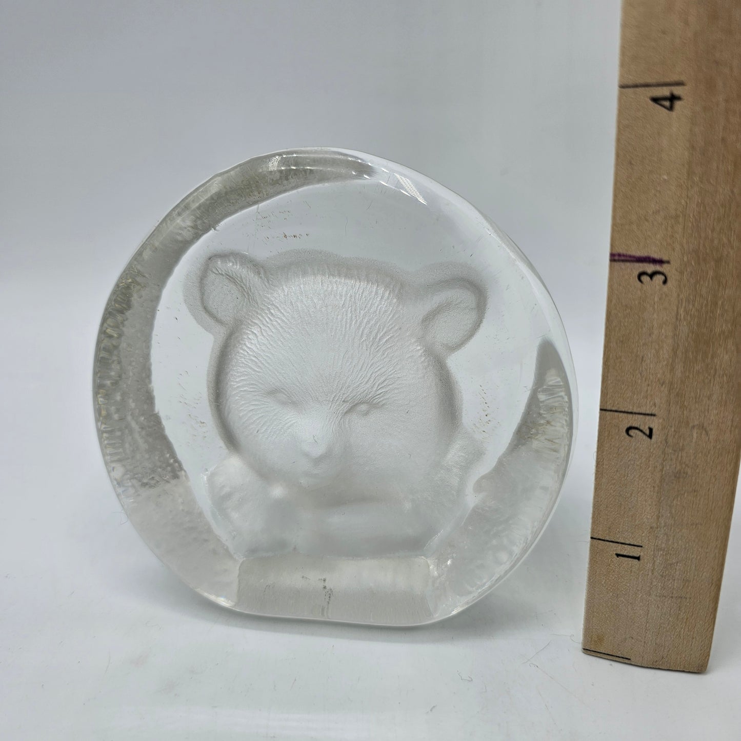 Baby Bear Face Glass Paperweight