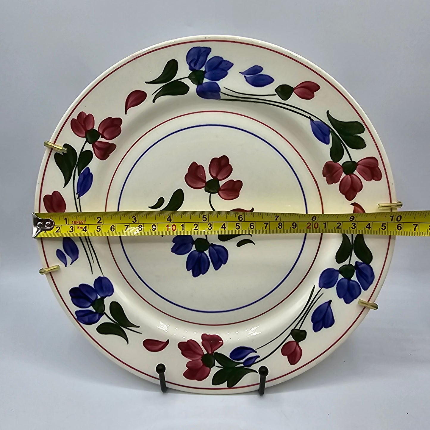 Southern Potteries Floral Plate with Gold Wall Hanger