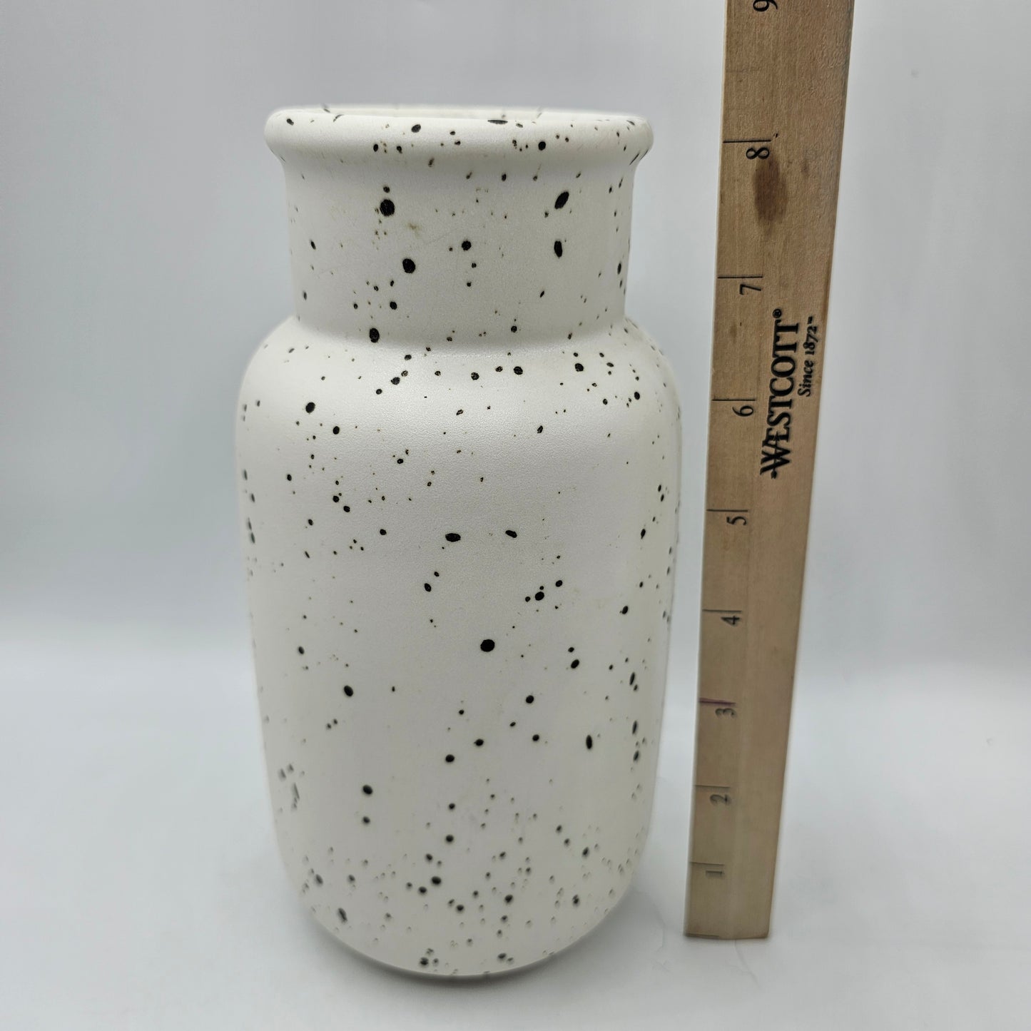 Black Speckled White Vase