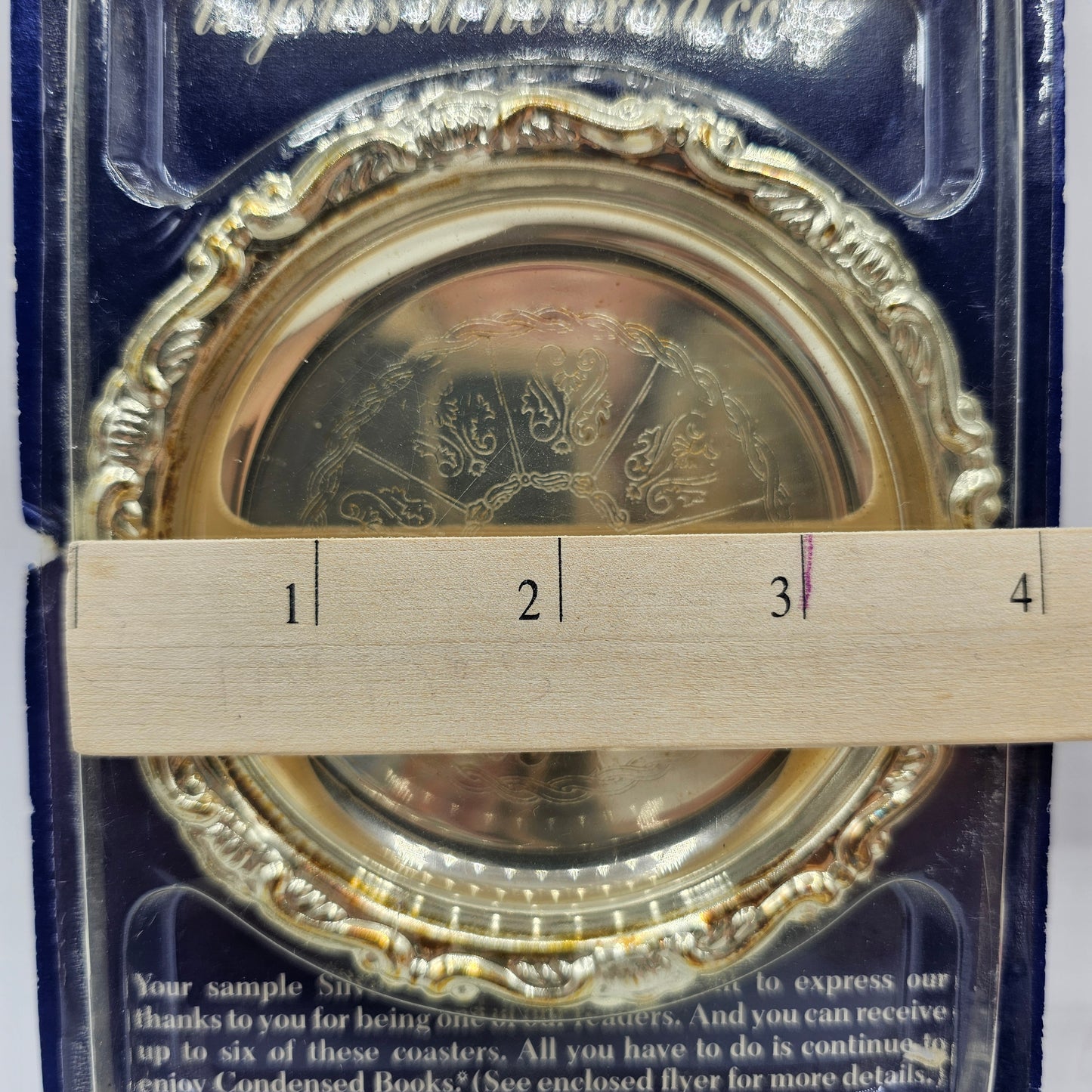 Readers Digest "Gift with Purchase" Silver Plated Coaster in Original Packaging - Made in Italy 1988