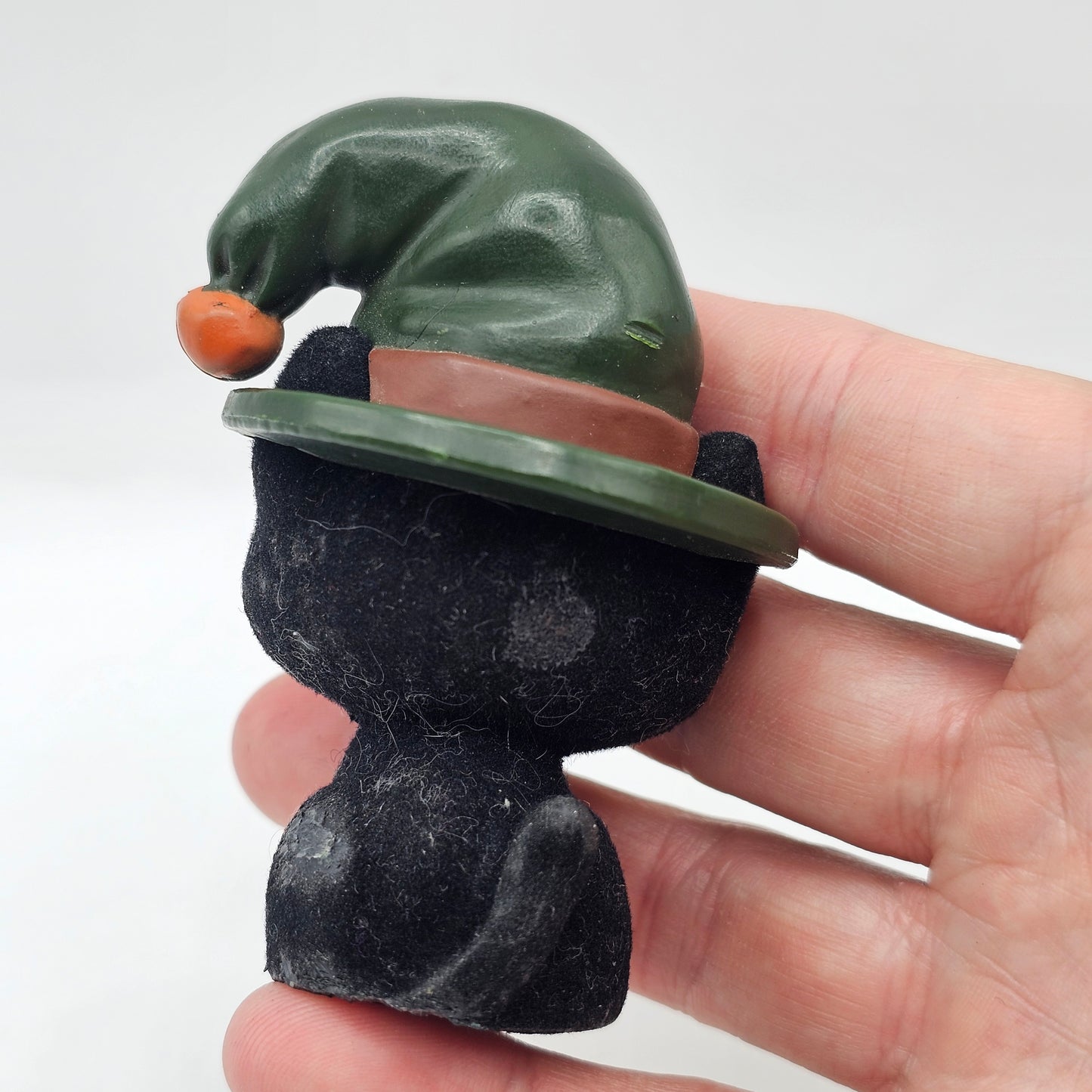 Vintage Hallmark Flocked Black Cat in Witches Hat Figurine (see pictures)
