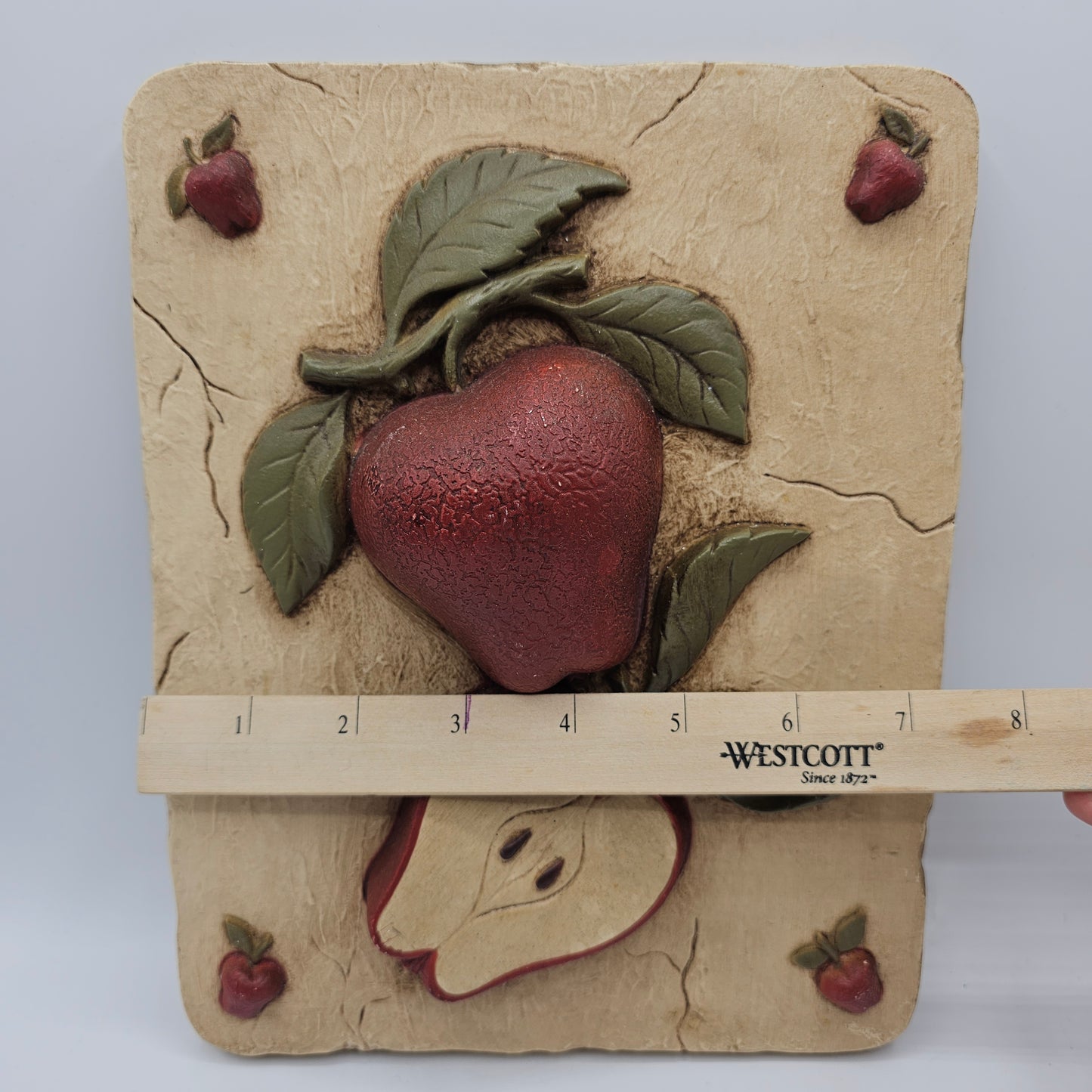 Vintage Apple and Pear Fruit Wall Plaques by Home Interiors "Homco"