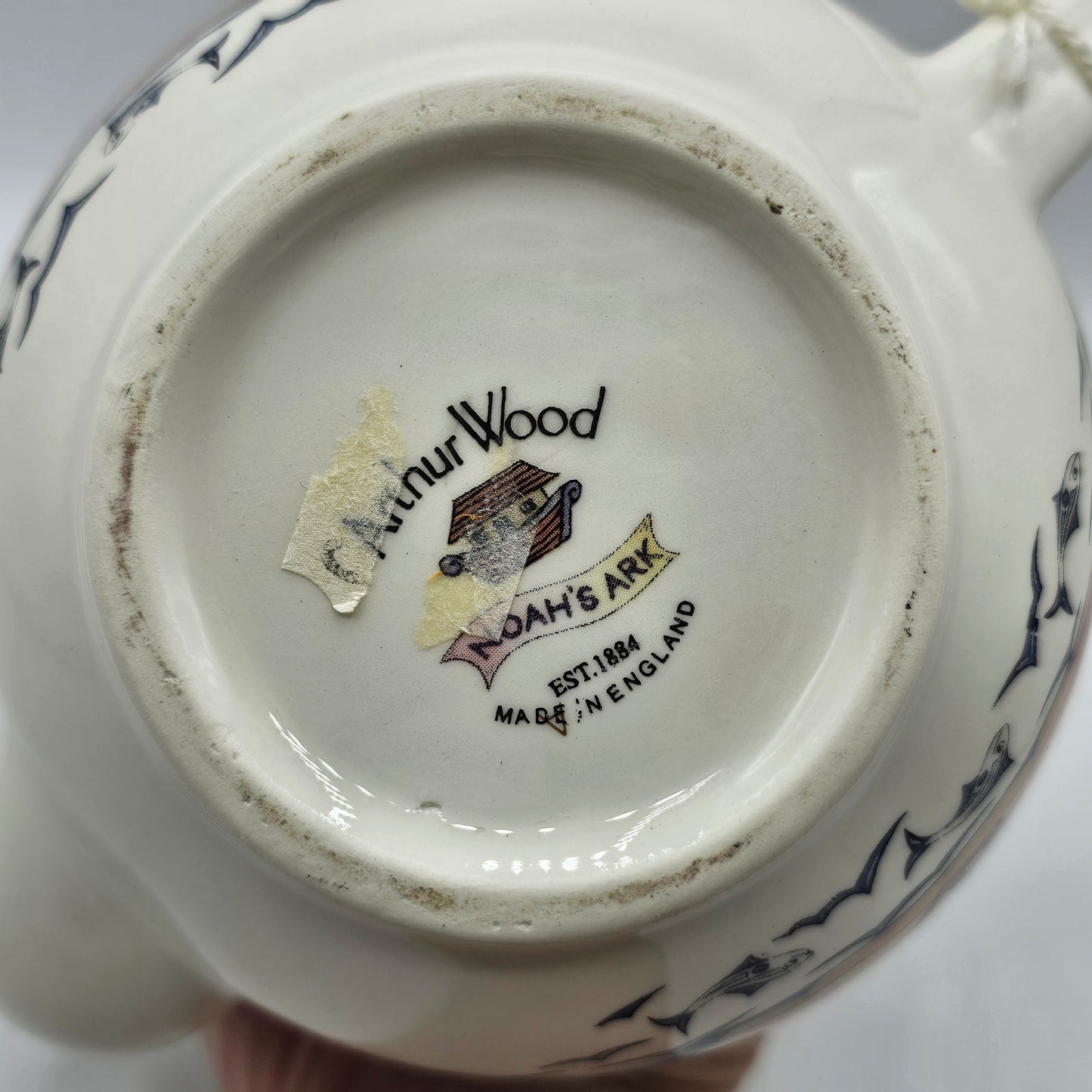 Arthur Wood Noah's Ark Ceramic English Teapot with Built in Strainer - New with Tag