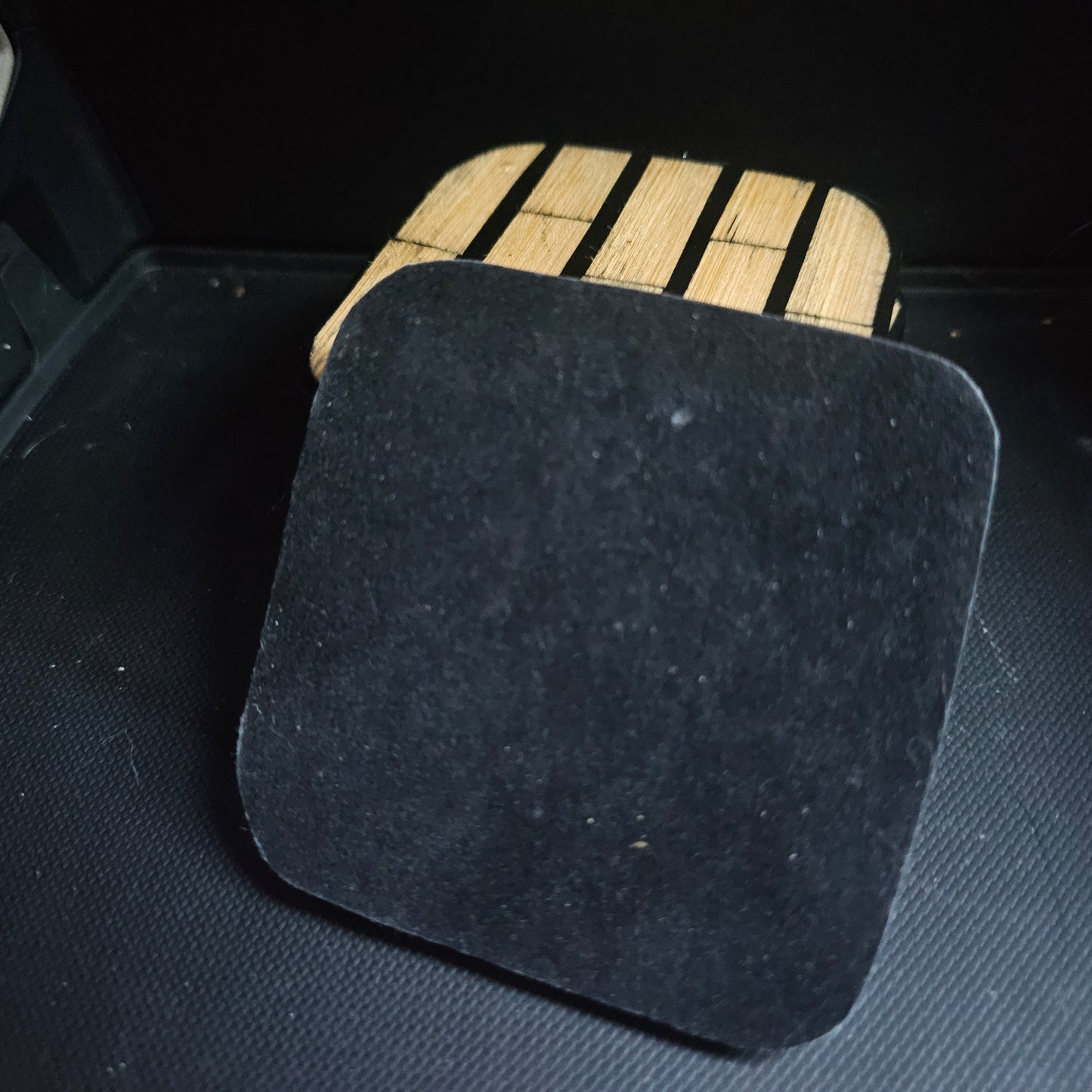 Vintage Asian Bamboo Themed Lacquered Coasters - Set of 6