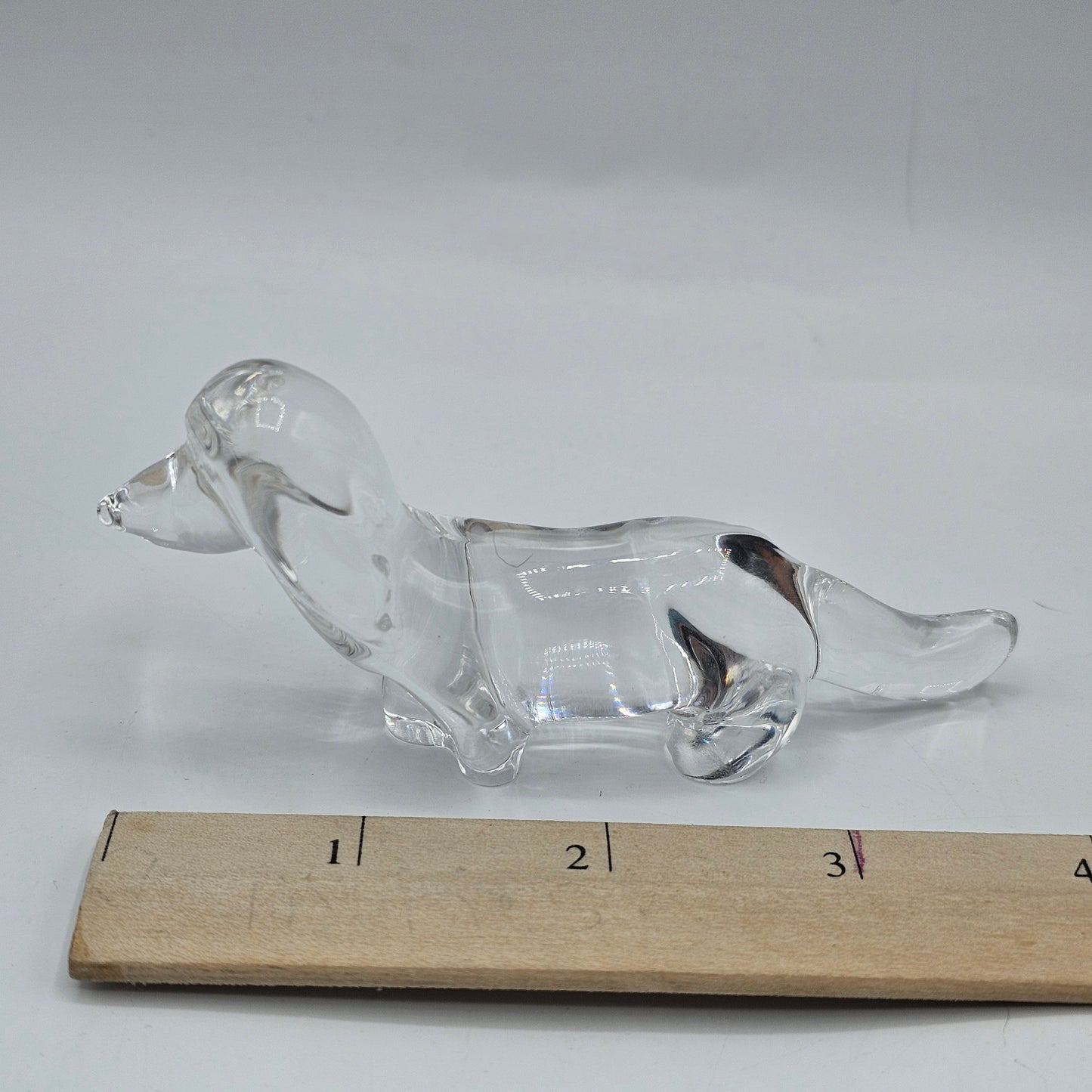 Clear Glass Dacshund Dog Figurine