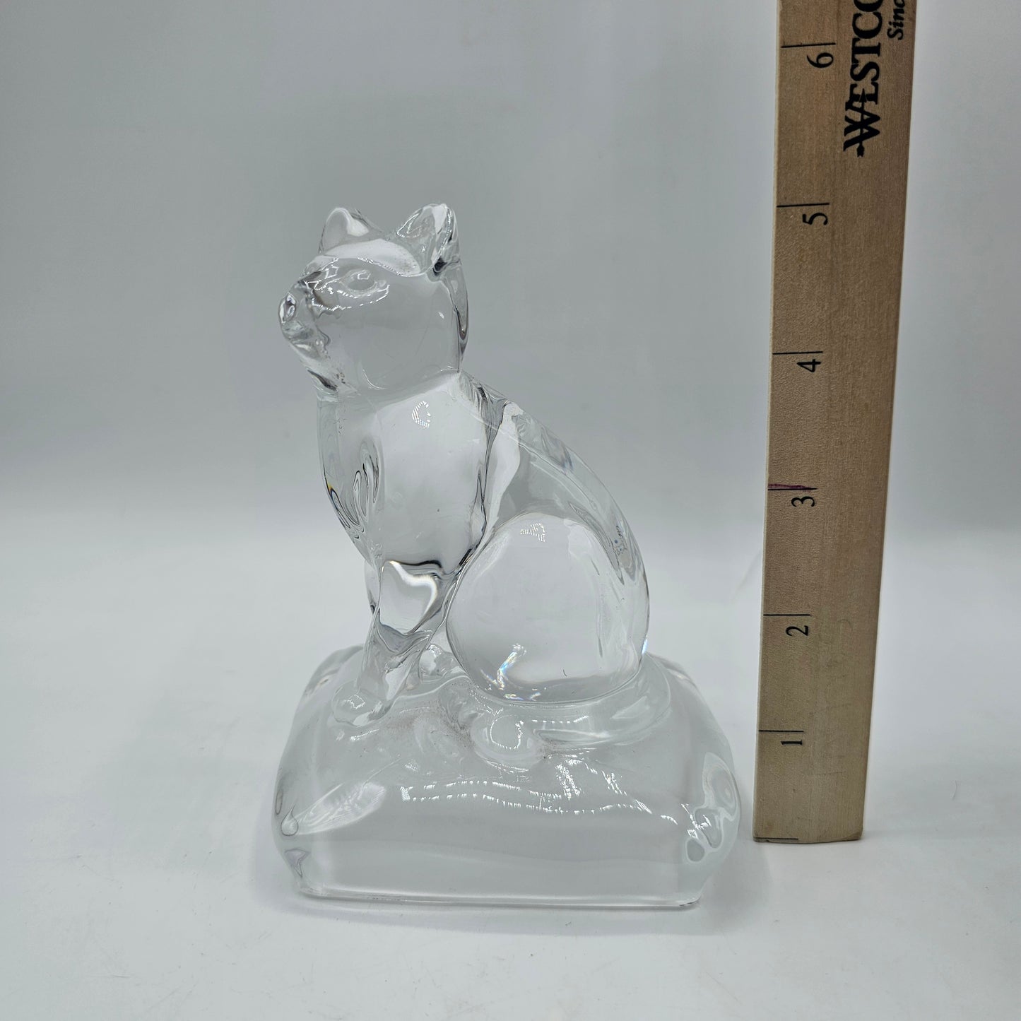 Vintage Cristal D'Arques Cat Figurine - Made in France