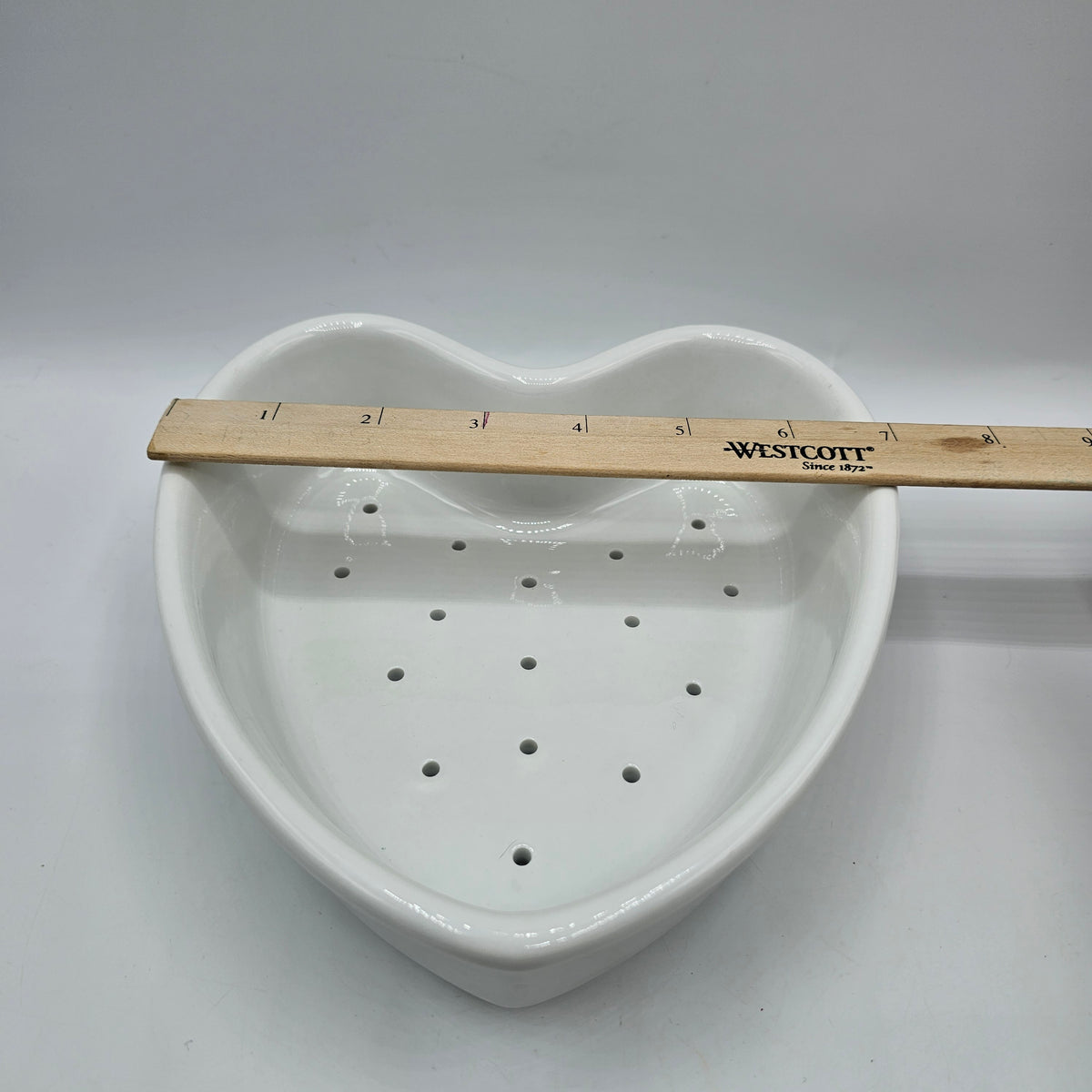 Vintage French White Porcelain Heart Shaped Cheese Mold