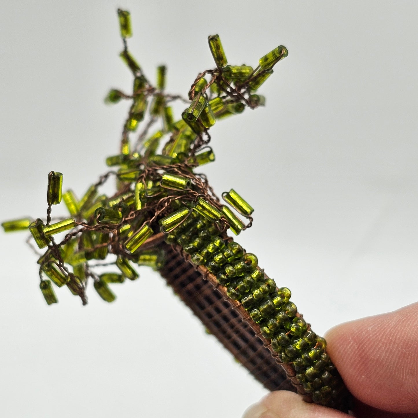 Green Beaded Spray with Copper Napkin Rings - Set of 6