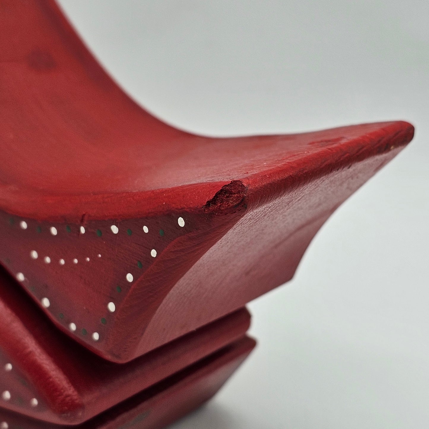 Scandanavian Style Hand Painted Red Wooden Bird Tealight Candle Holder or Secret Box