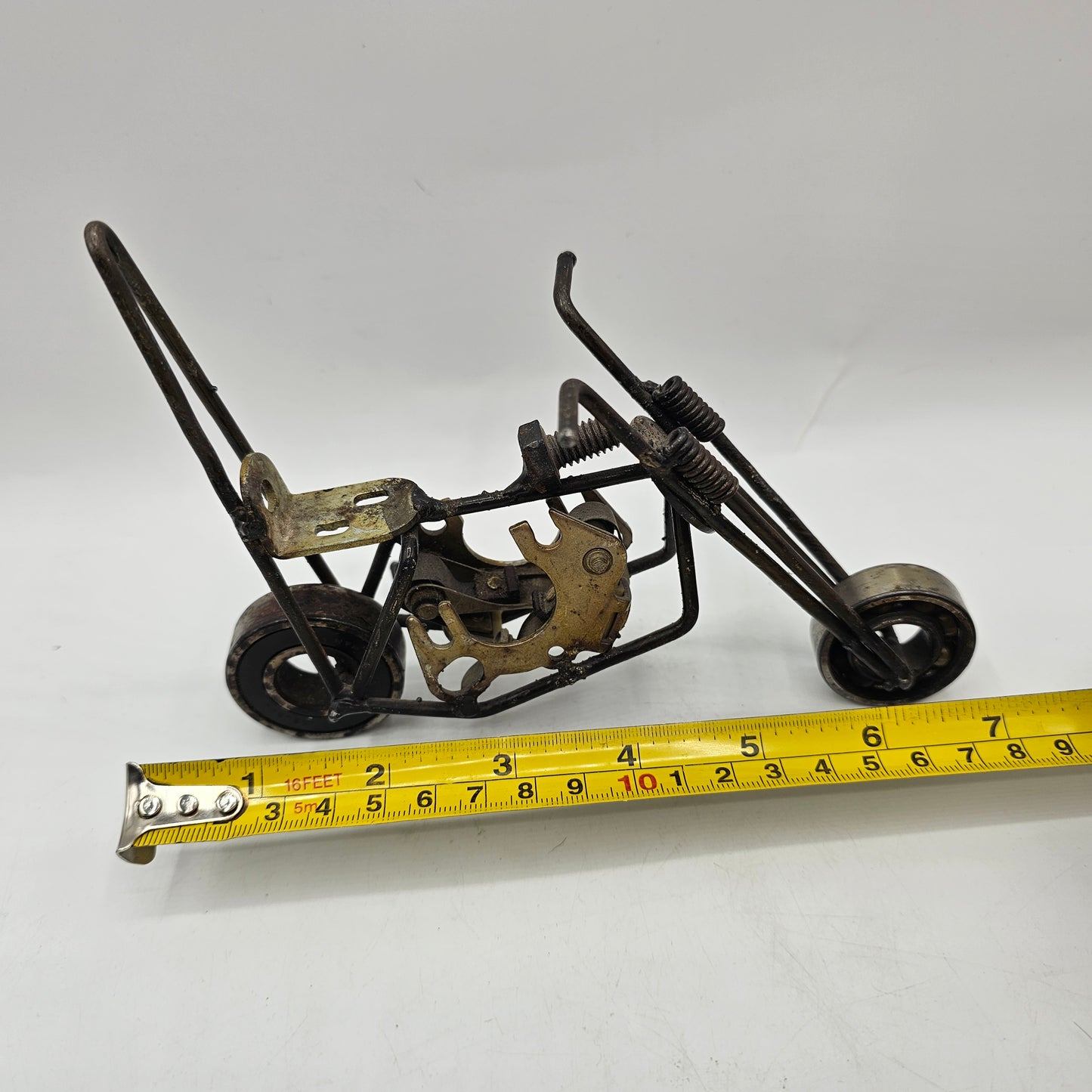 Artisan Metalwork Nuts and Bolts Motorcycle Sculpture