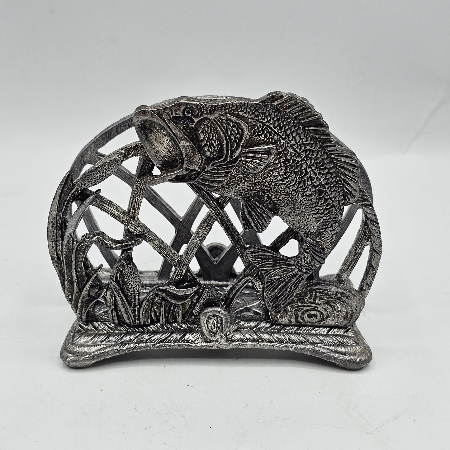 Pewter Bass Fish Letter / Business Card Holder