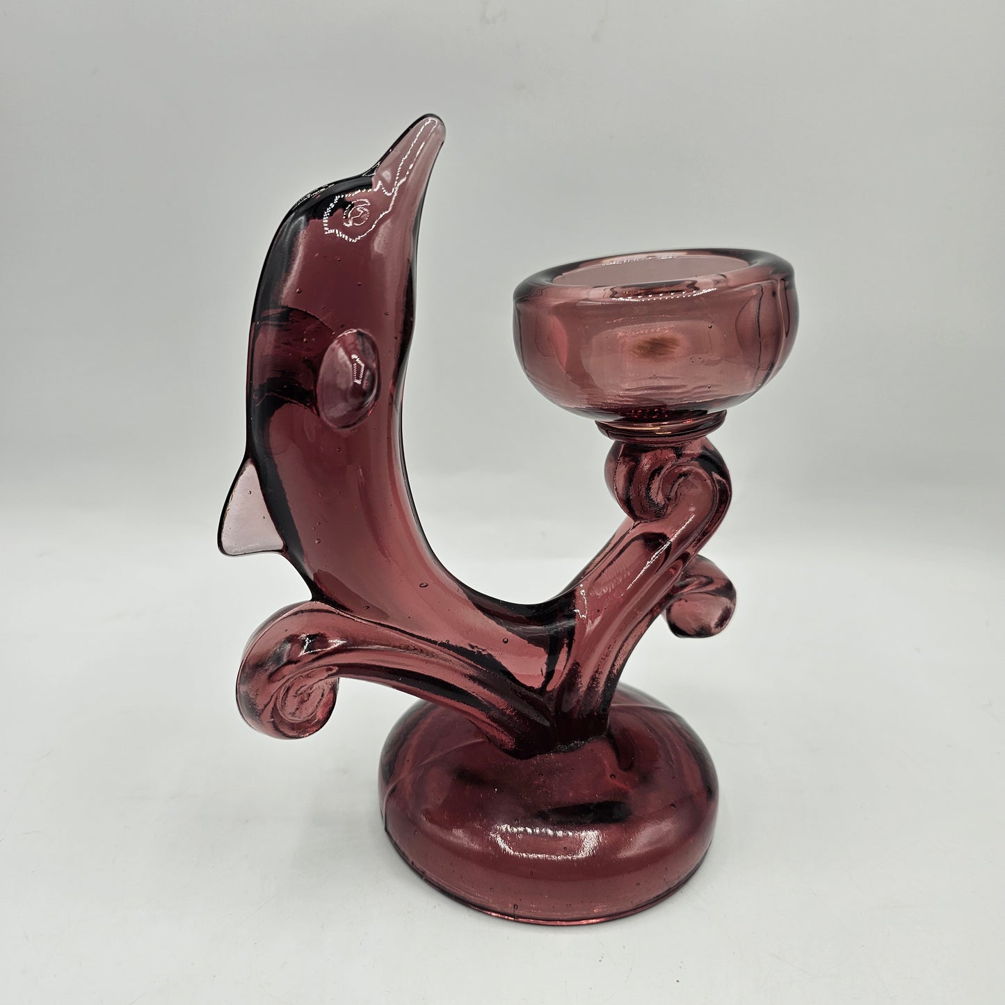 Purple Dolphin Glass Candlestick