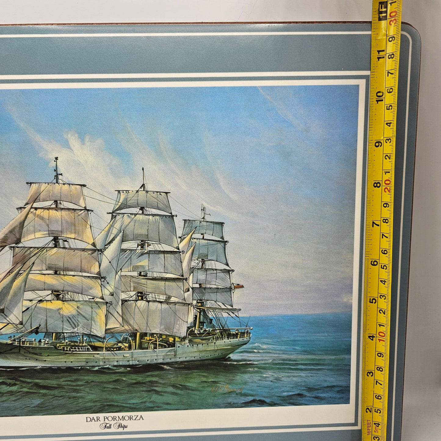 Tall Ship Oversized Cork Backed Placemats by Pimpernel of England - Set of 4 / 16" x 12"