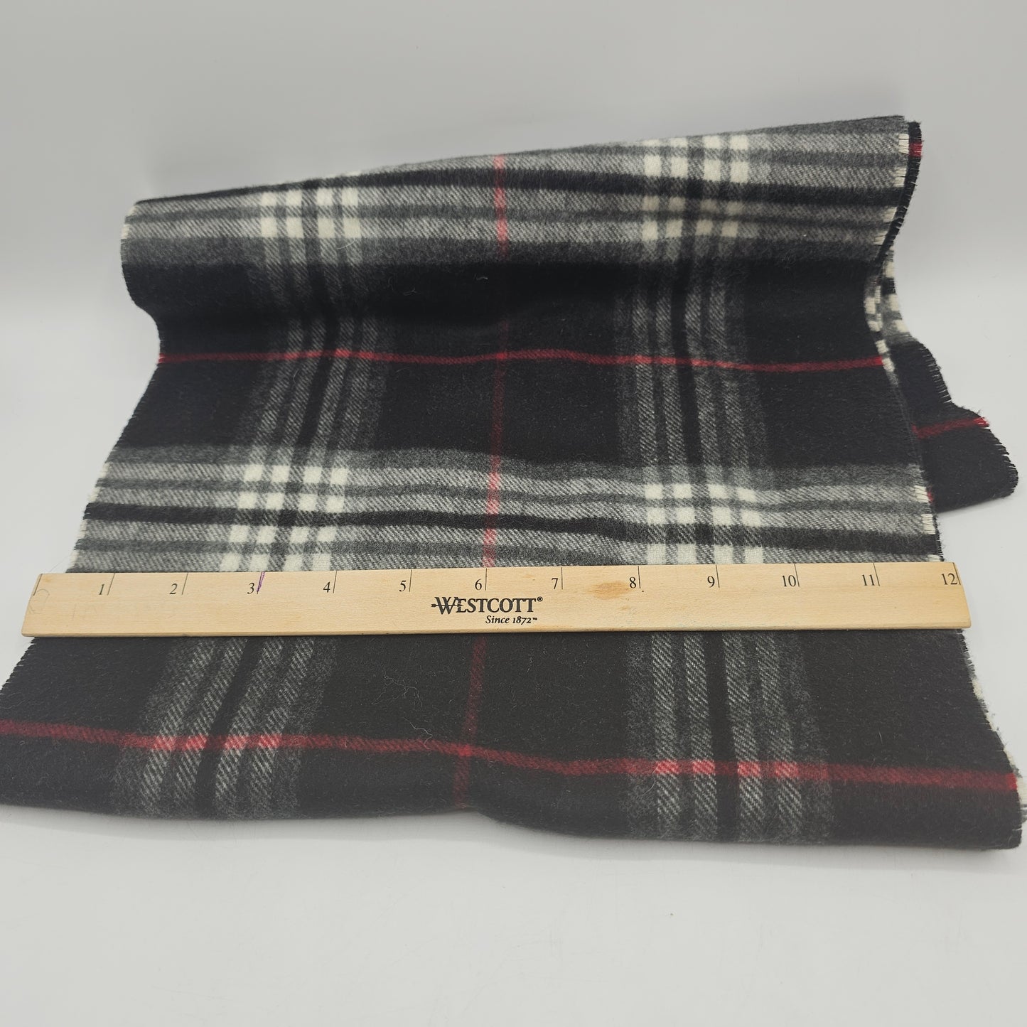 Cashmink of Germany Black and Red Plaid Infinity Scarf