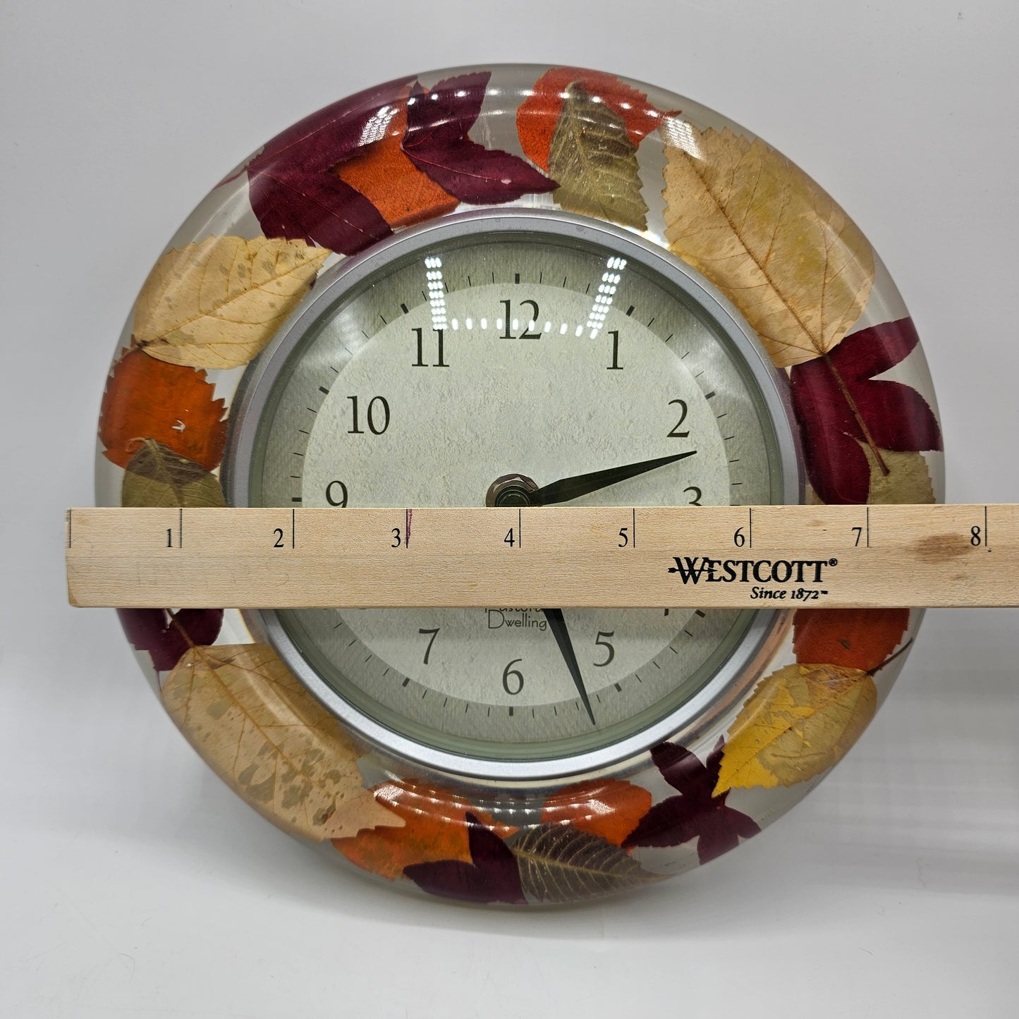 Lucite Fall Leaves Wall Clock by Pastoral Dwelling
