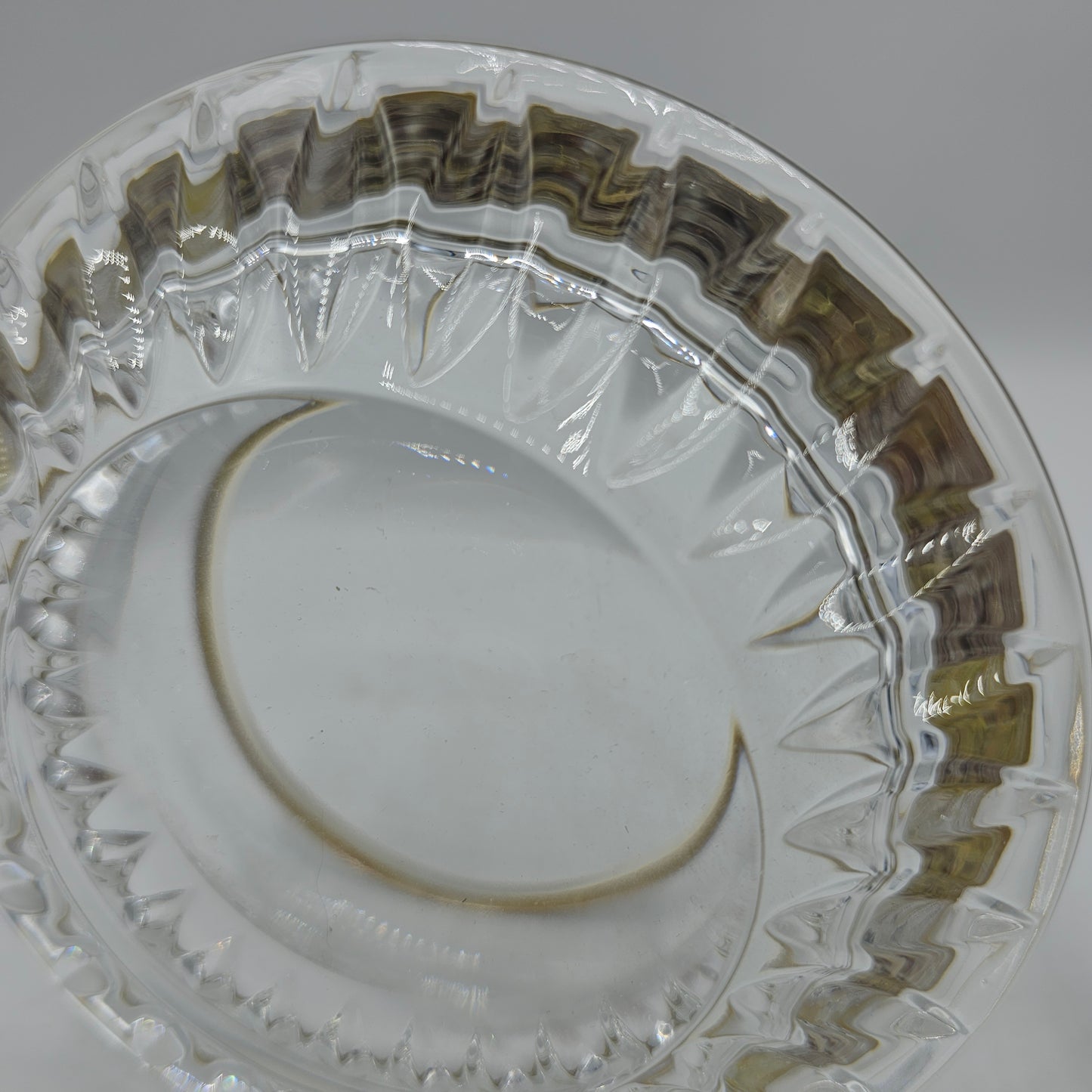 Crystal Trinket Bowl With Silver Plaited Rim