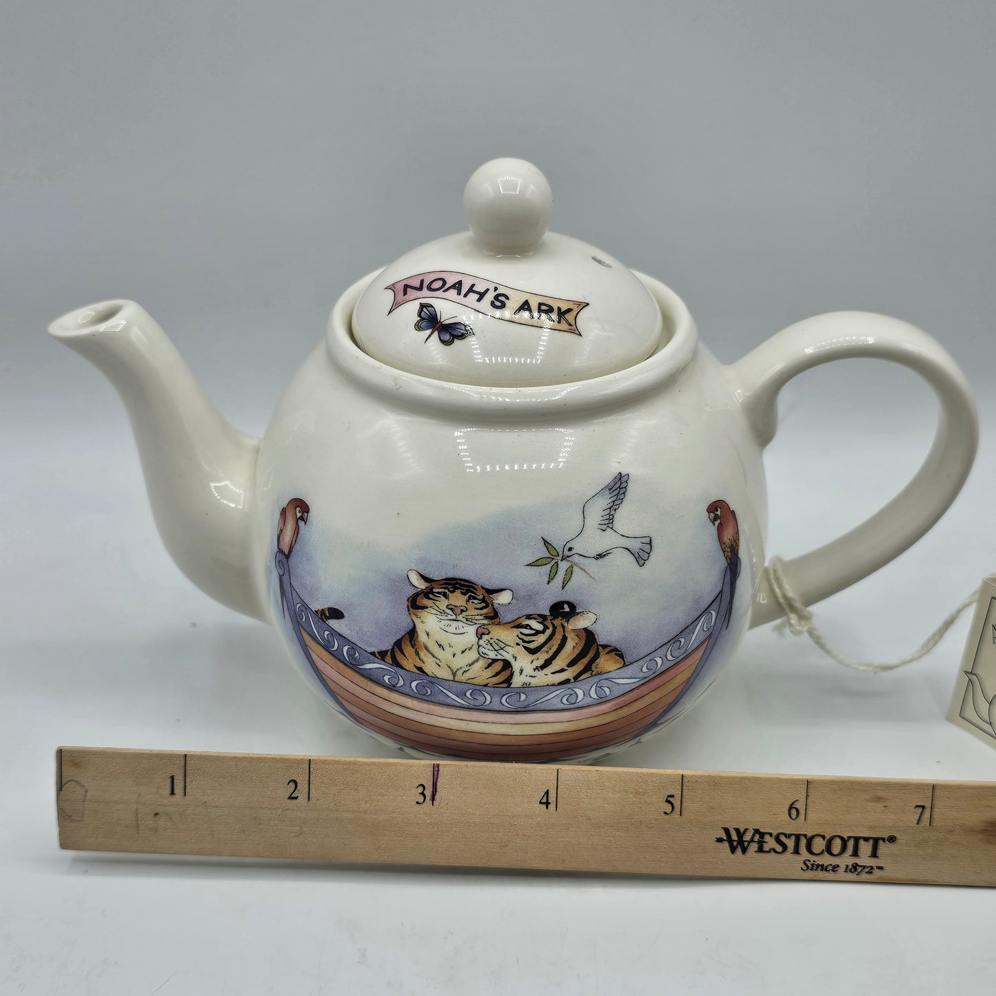 Arthur Wood Noah's Ark Ceramic English Teapot with Built in Strainer - New with Tag
