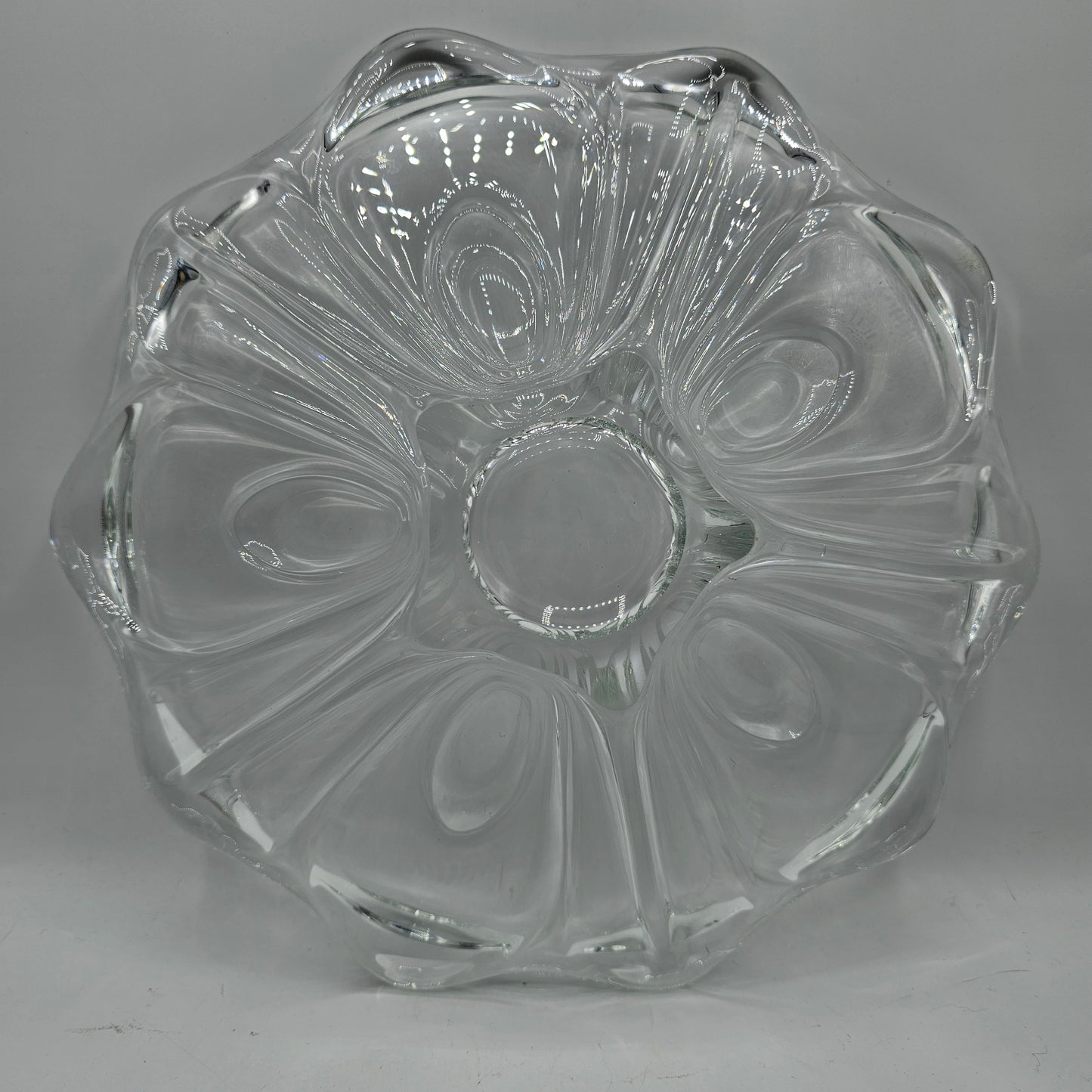 Vintage LUX Glass Floral Serving Platter Made in Austria
