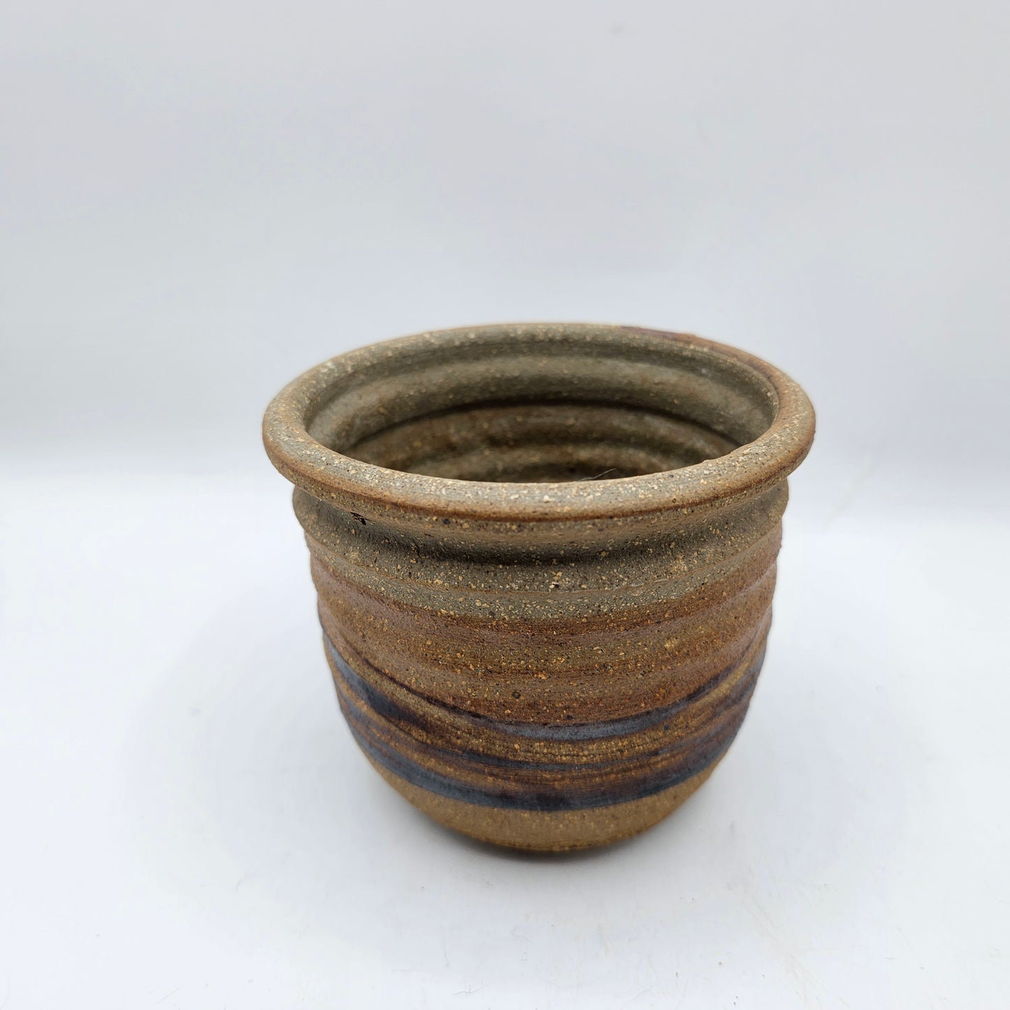 Brown Swirled Pottery Planter