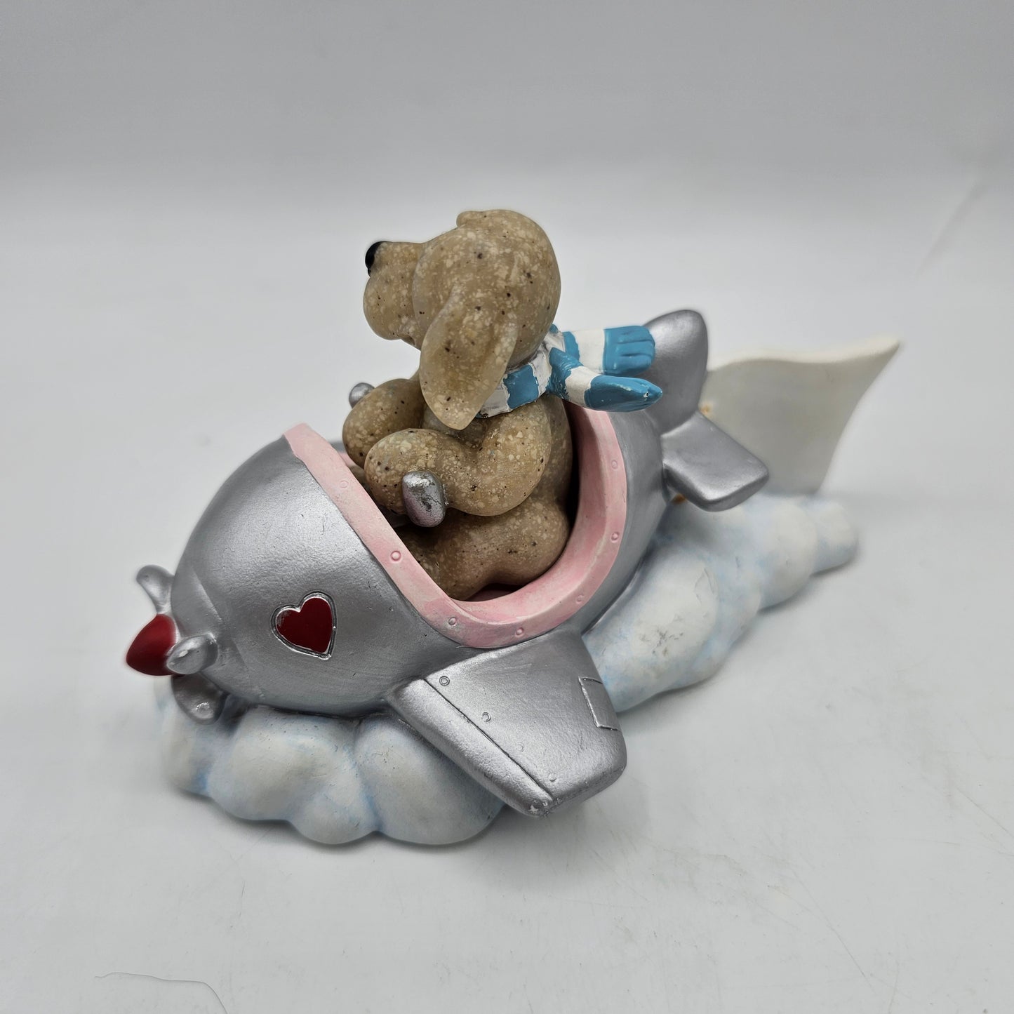 Quarry Critters "Be Mine" Figurine - Cute Puppy Dog Flying Plane with Banner